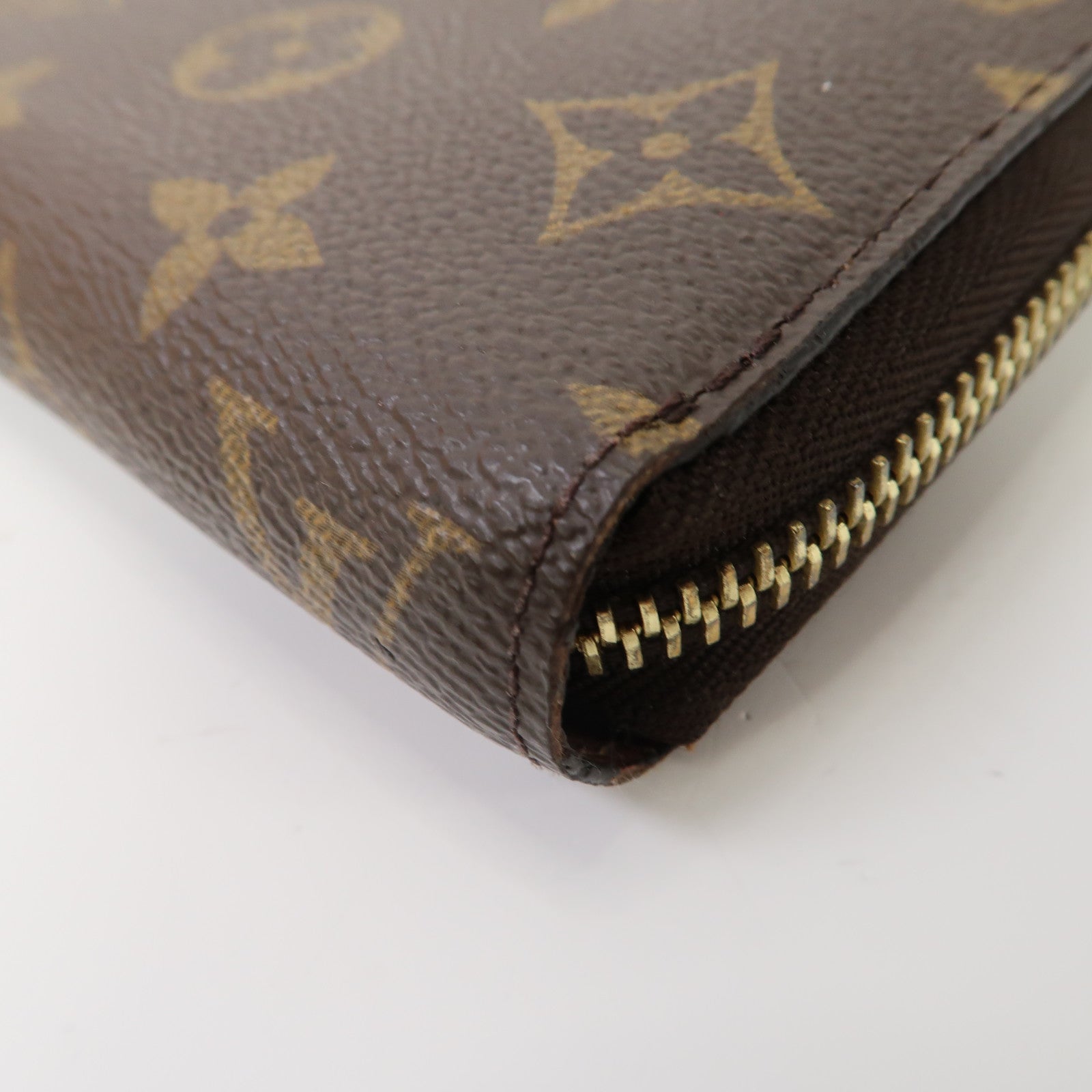 LOUIS VUITTON Monogram Zippy Wallet金扣拉鍊長錢包啡色