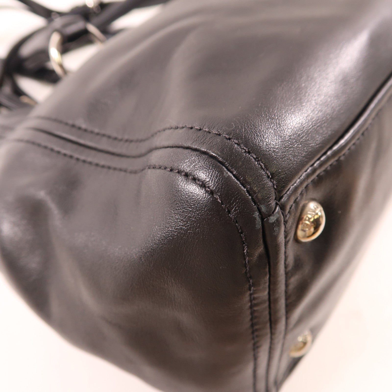 PRADA 牛皮皮革2 Way Shoulder銀扣手挽肩背兩用袋