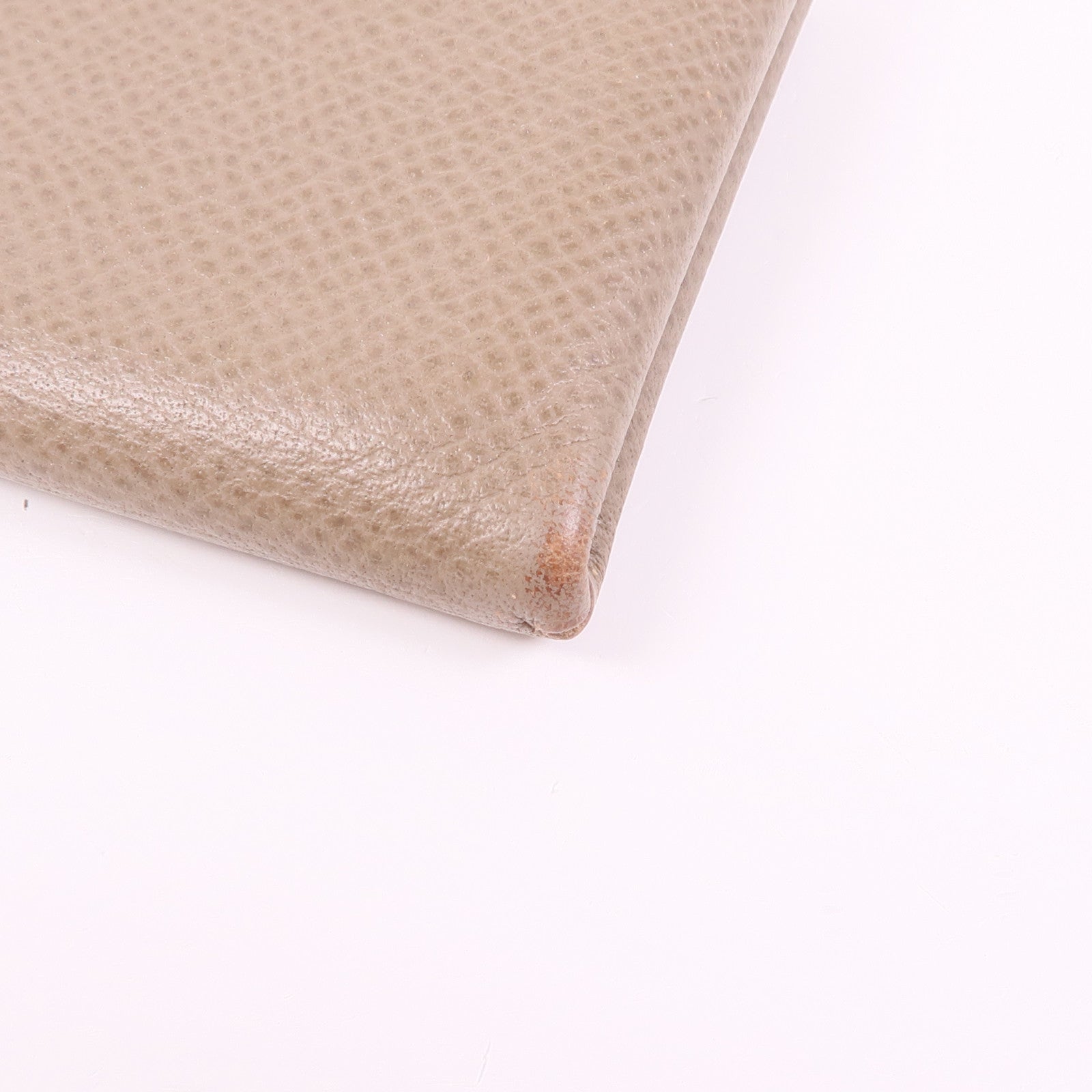 HERMES PHW Calvi Card Holder Card Epsom Leather Etoupe