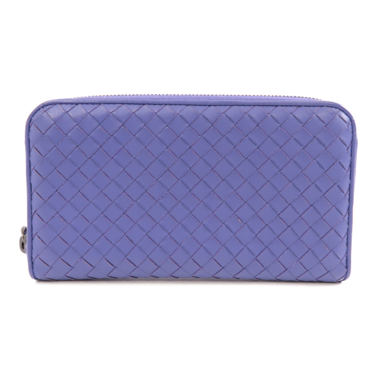 BOTTEGA VENETA 【激減優惠】織紋皮革Zipped Long Wallet長錢包紫色