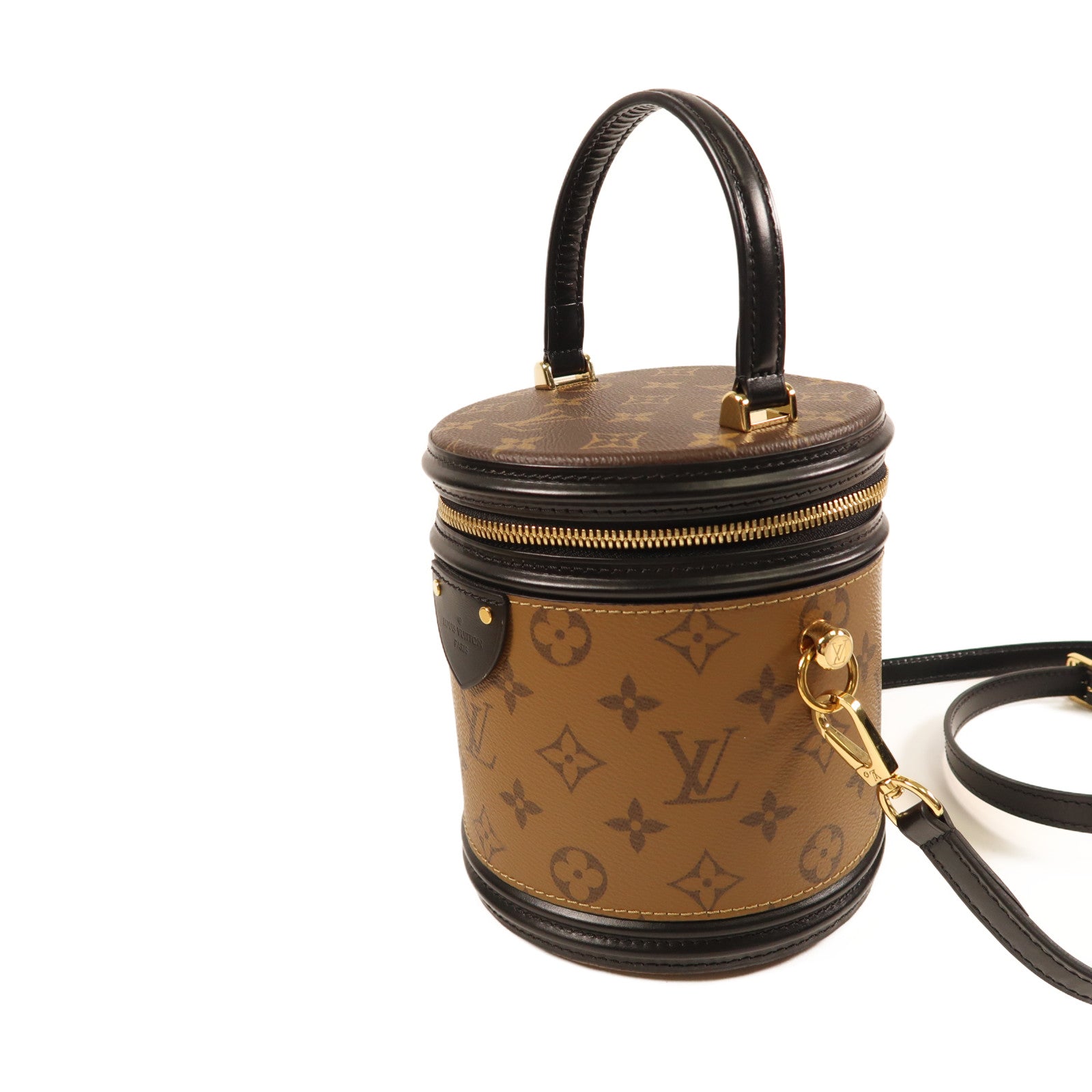 LOUIS VUITTON Monogram Reverse Cannes金扣手挽肩背兩用袋