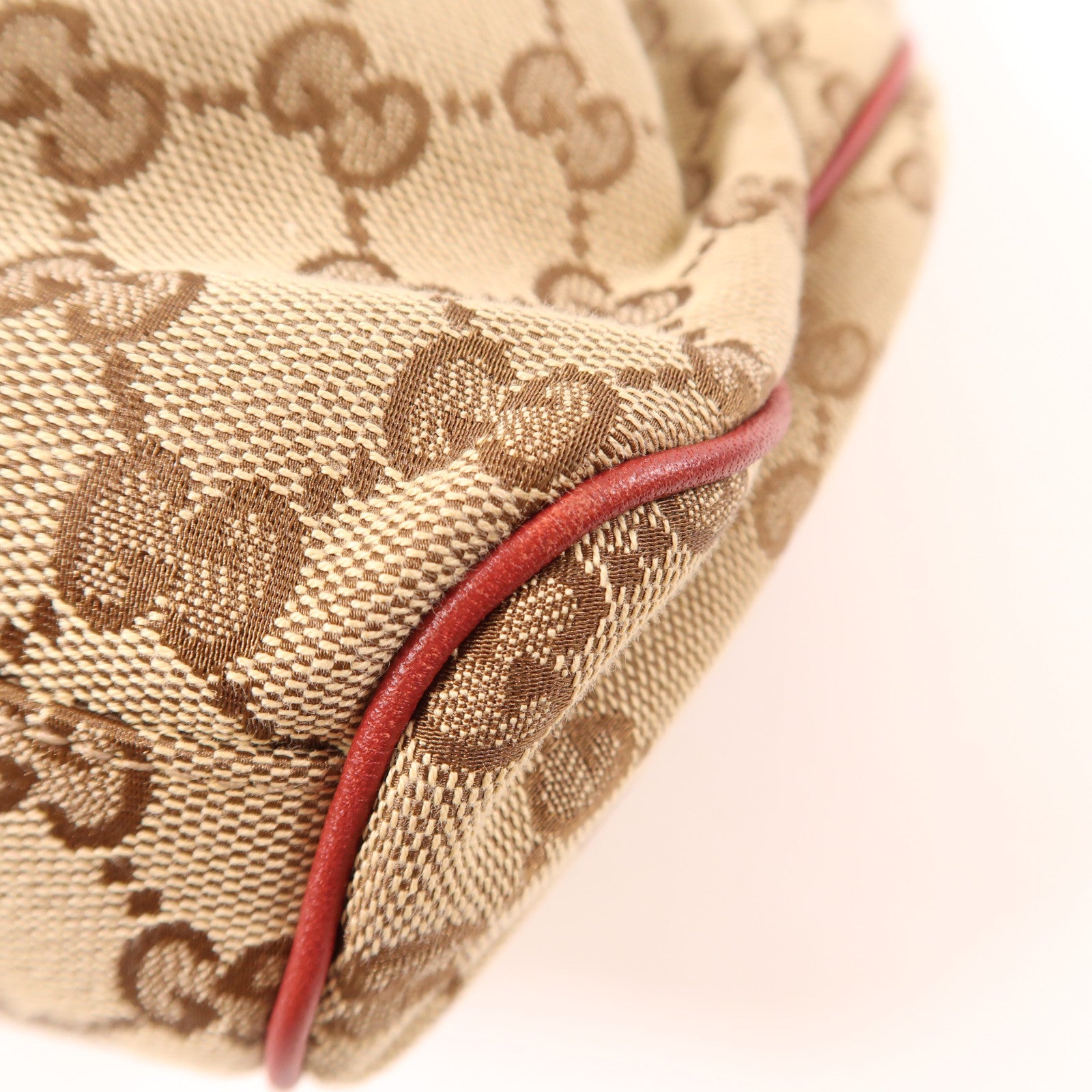 GUCCI 帆布Handbag/Shoulder Bag金扣手挽袋/肩背袋棕色/紅色