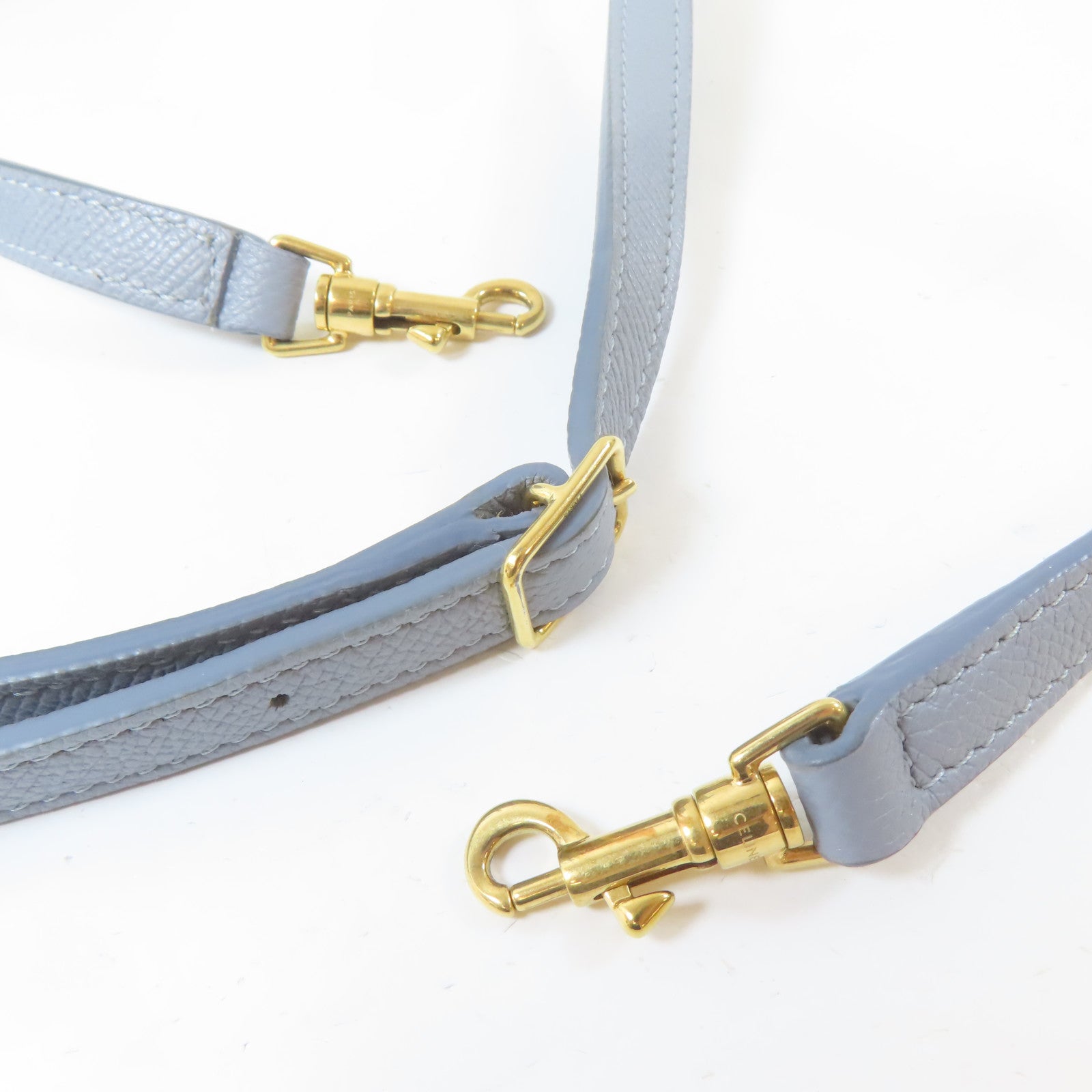 CELINE 牛皮皮革Nano Belt Bag金扣手挽肩背兩用袋淺藍色