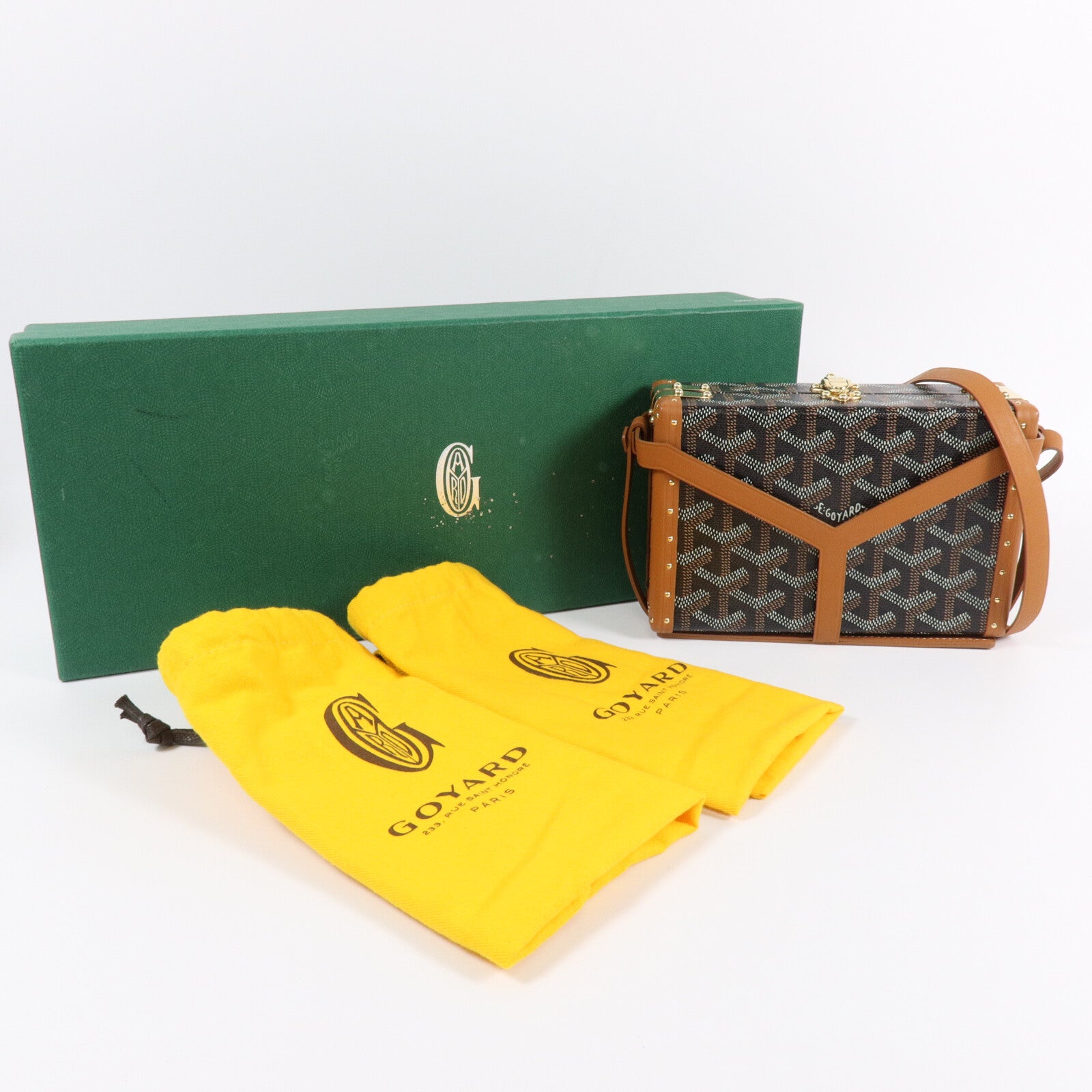 GOYARD 牛皮皮革/塗層帆布Minaudiere肩背袋