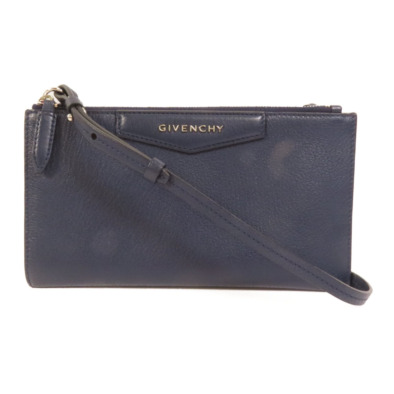 GIVENCHY 牛皮皮革Clutch Bag銀扣肩背袋