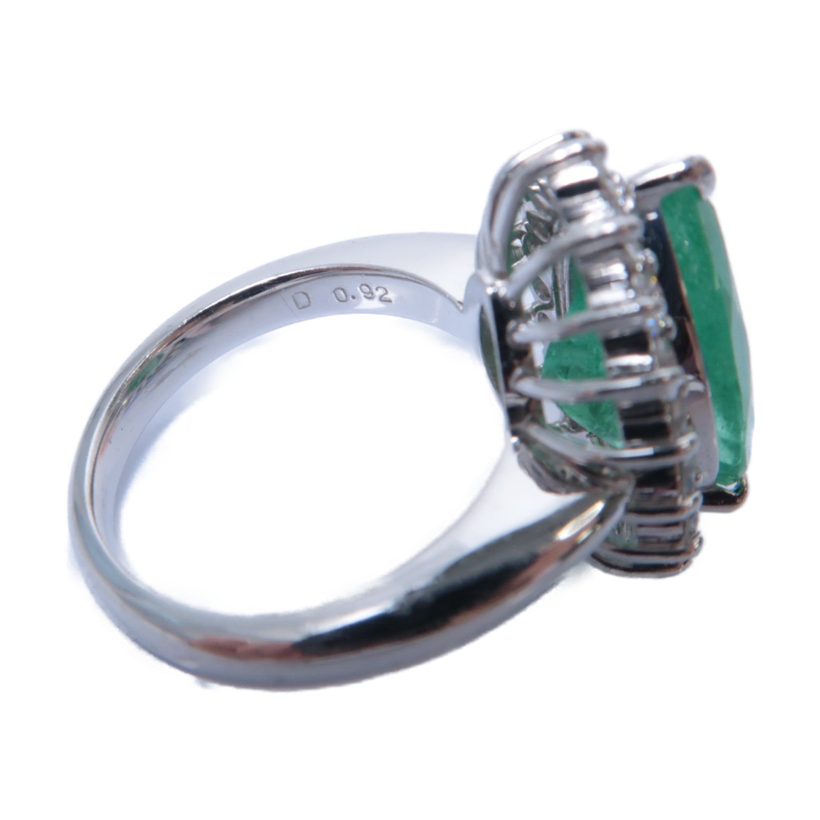 JEWELRY 【激減優惠】PT900鉑金Emerald/Diamond Ring 5.419ct綠寶石/0.92ct鑽石戒指US#6