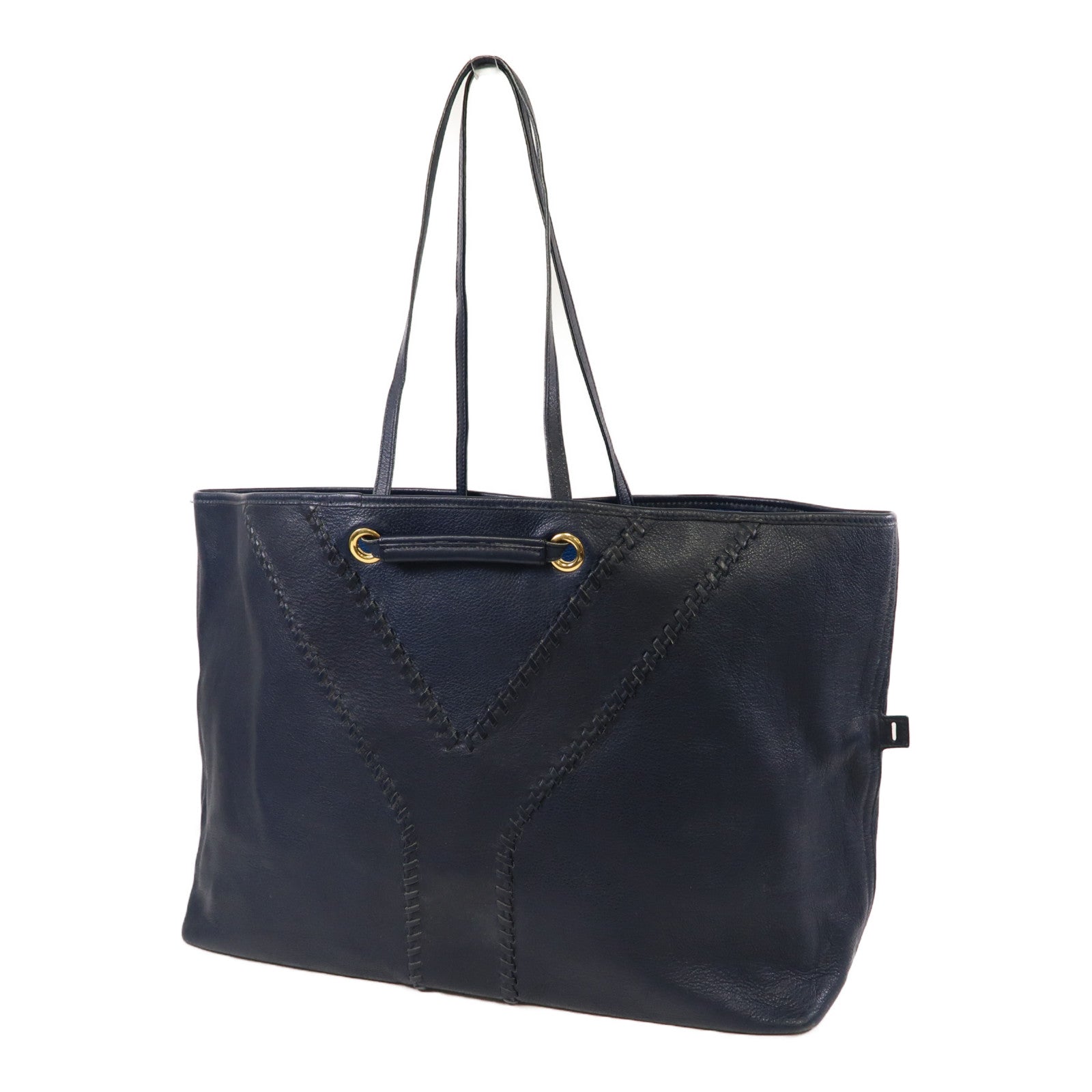 YVES SAINT LAURENT 牛皮皮革Shoulder Bag金扣肩背袋藍色