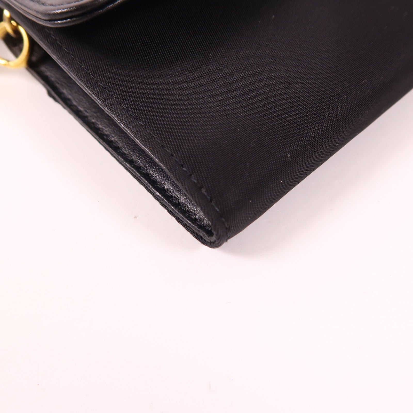 PRADA 尼龍/皮革Wallet金扣錢包