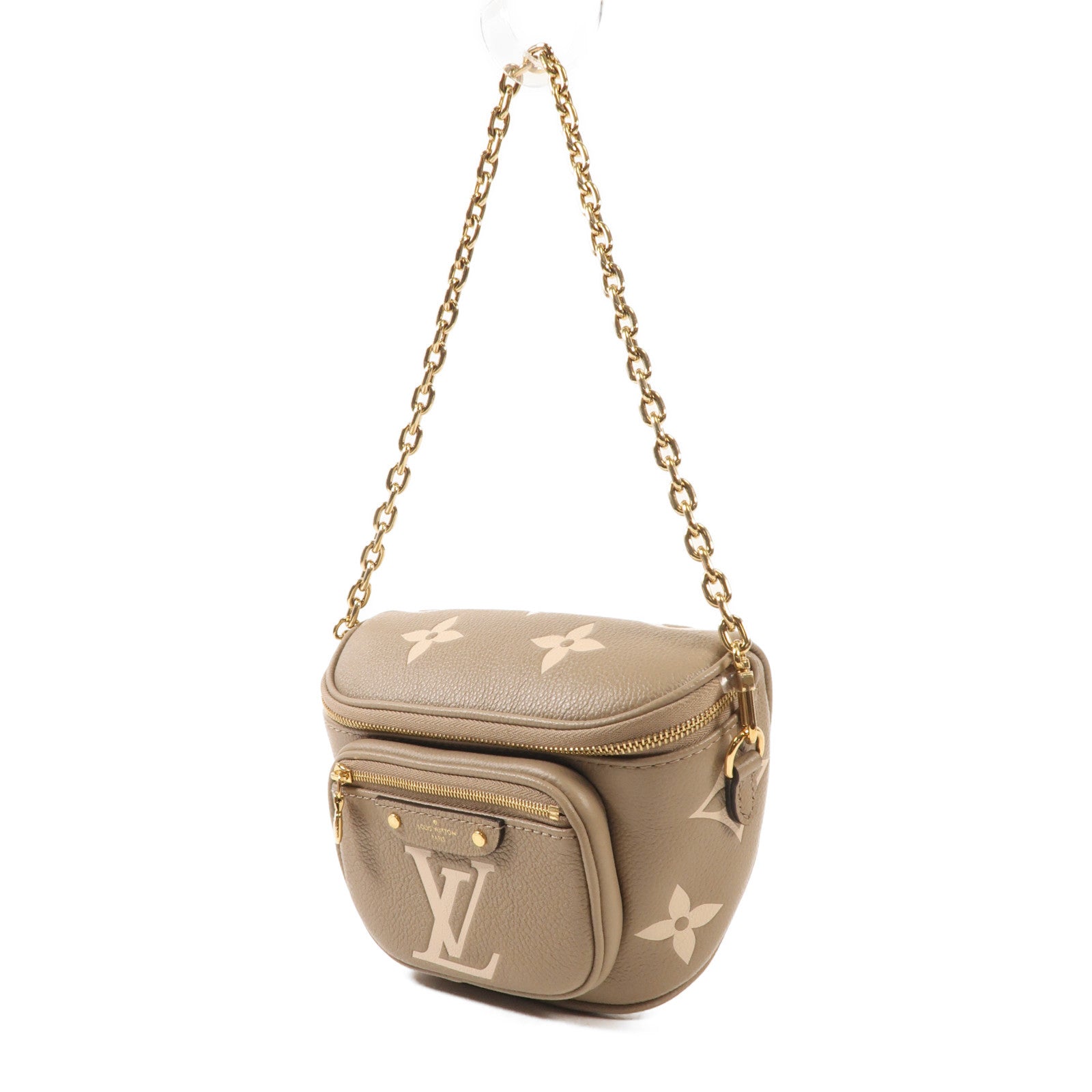 LOUIS VUITTON Monogram Empreinte Mini Bumbag金扣手挽肩背兩用袋