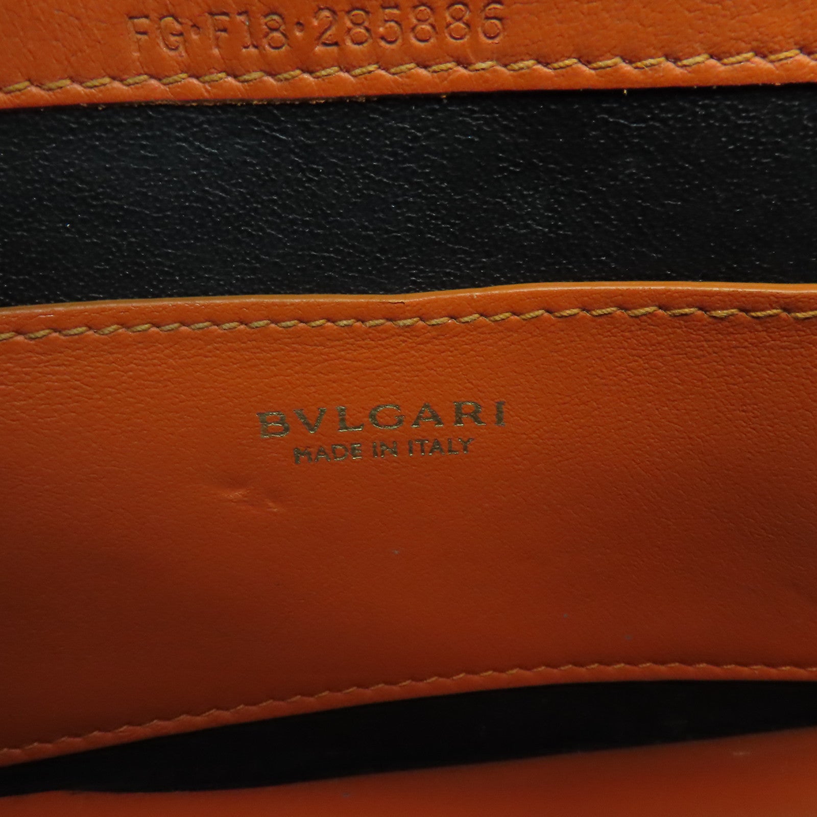 BVLGARI 【清倉大減價】牛皮皮革Chain Shoulder金扣鏈帶肩背袋橙色
