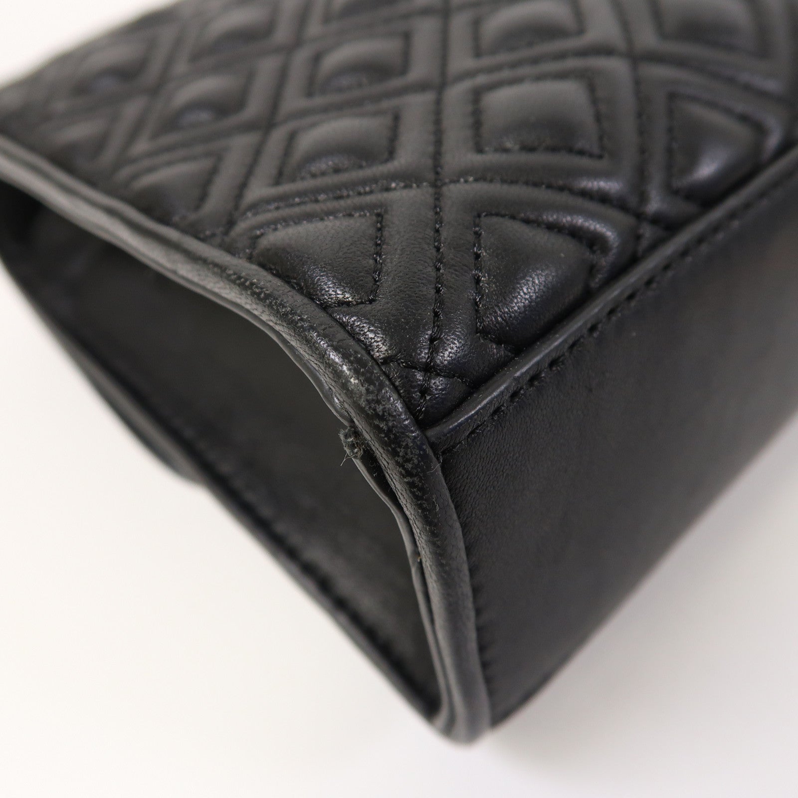 Tory Burch 牛皮皮革Chain Shoulder金扣鏈帶肩背袋黑色