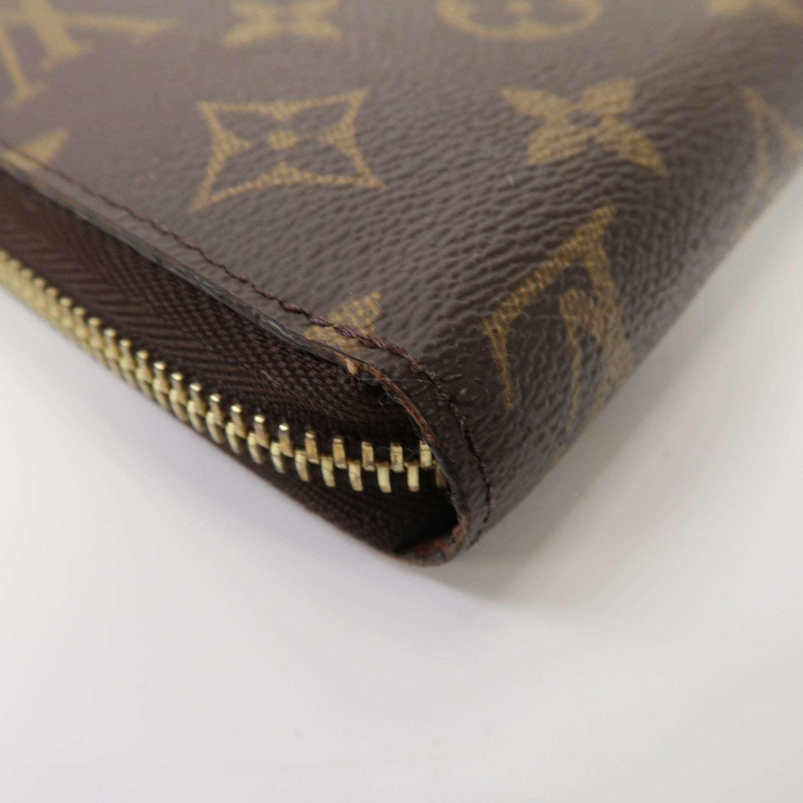 LOUIS VUITTON Monogram Zippy Wallet金扣拉鍊長錢包啡色