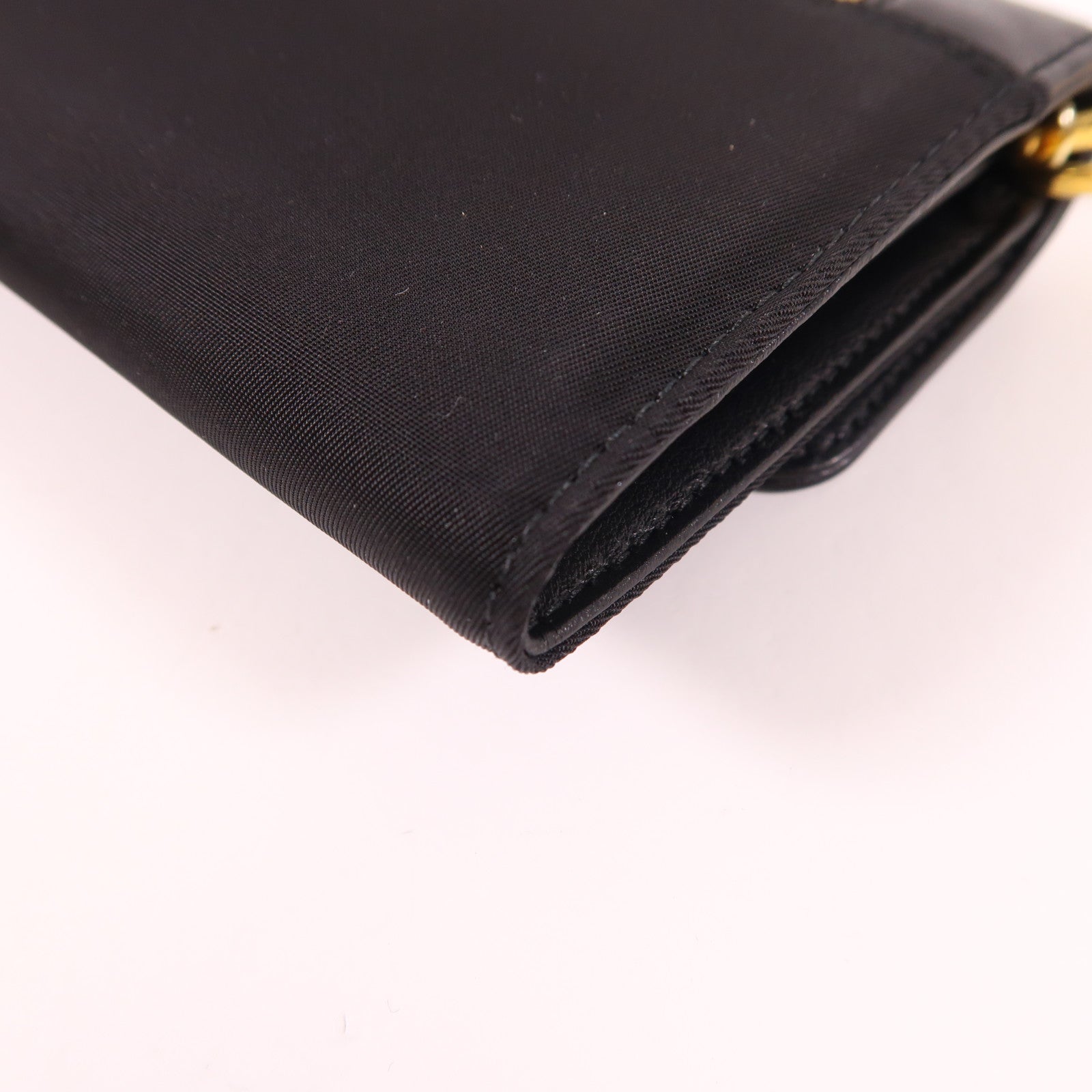 PRADA 尼龍/皮革Wallet金扣錢包