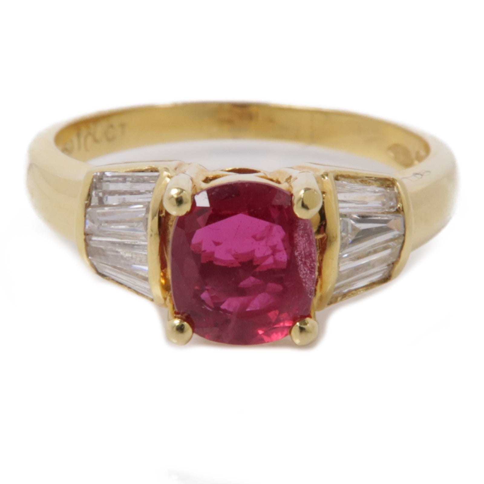 JEWELRY 18K黃金Ruby Diamond Ring紅寶石鑽石戒指US#6.25