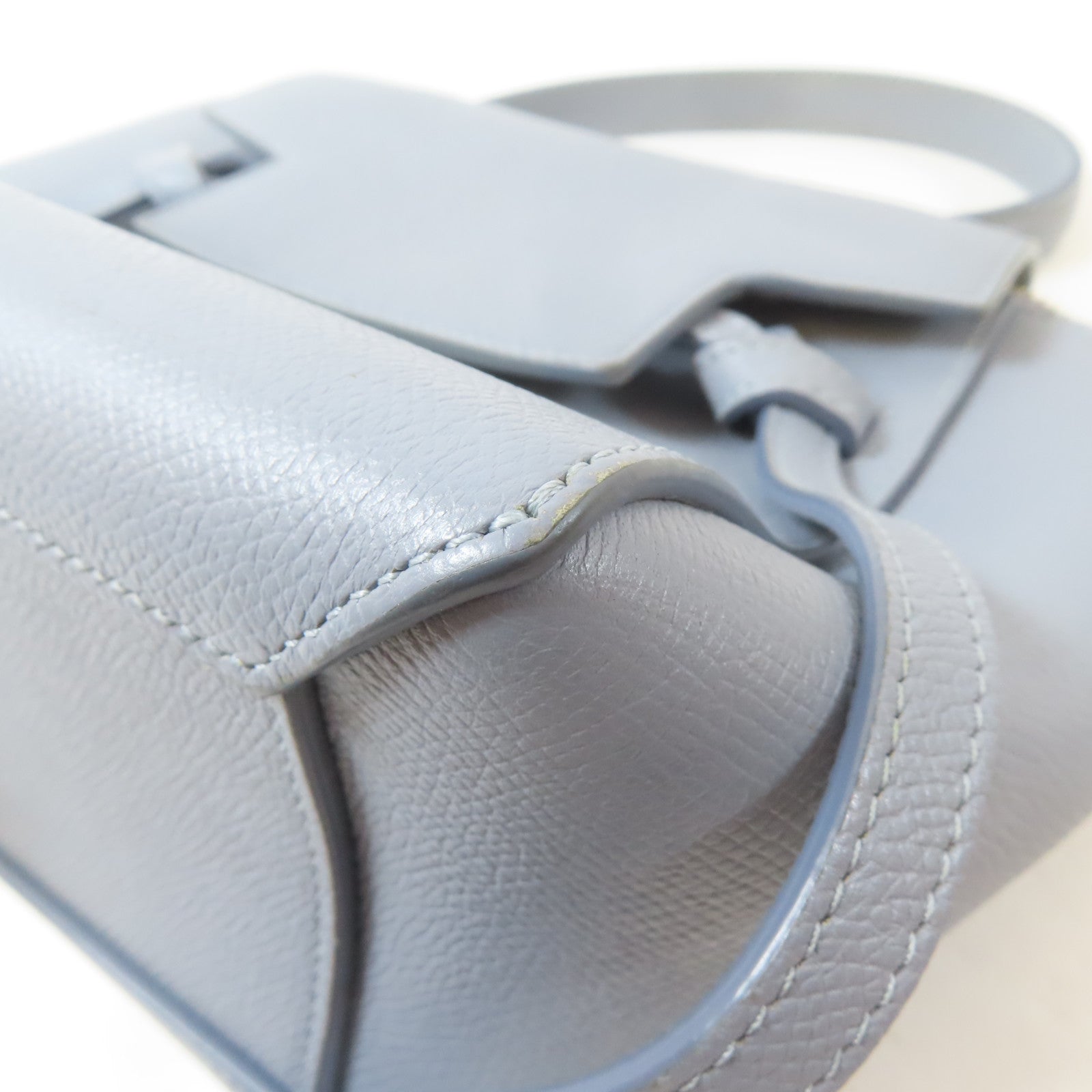 CELINE 牛皮皮革Nano Belt Bag金扣手挽肩背兩用袋淺藍色