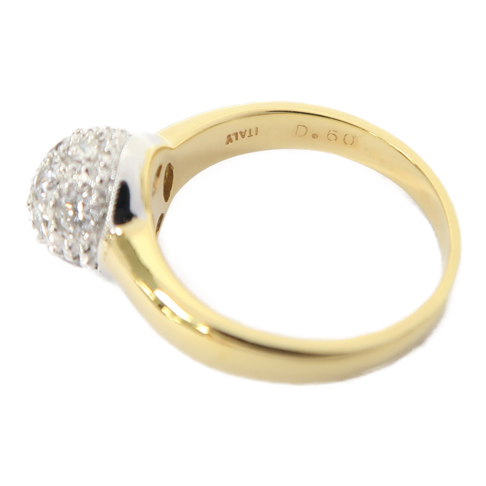 JEWELRY (PRICE DOWN) 0.60ct Diamond 4.3g Ring 18K Yellow Gold US#4.25
