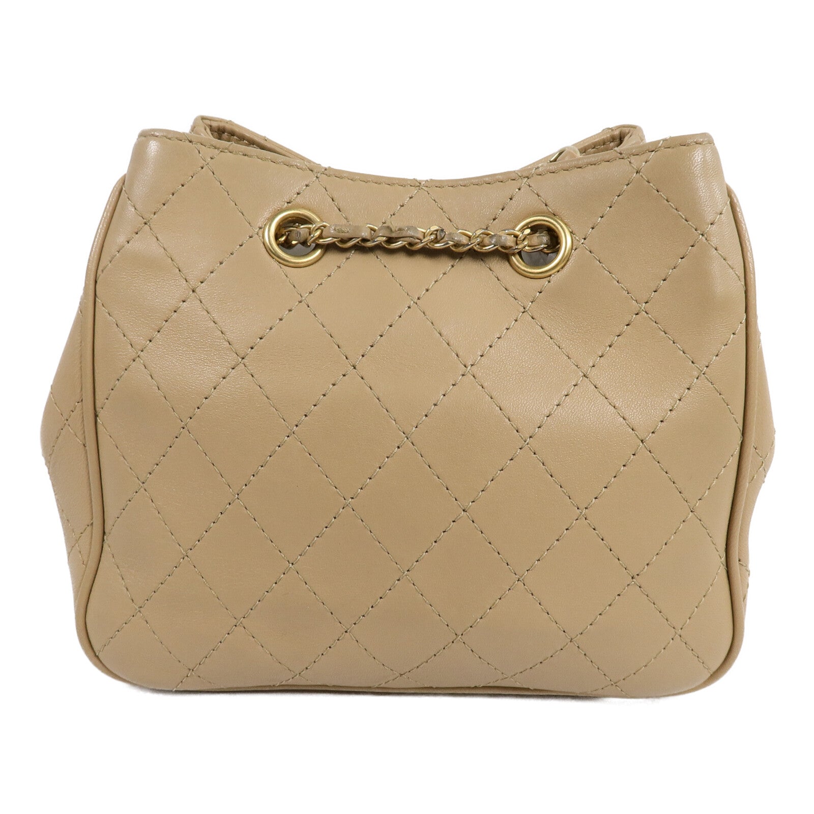 CHANEL 牛皮皮革Egyatian Amulet Bucket Bag鏈帶肩背袋