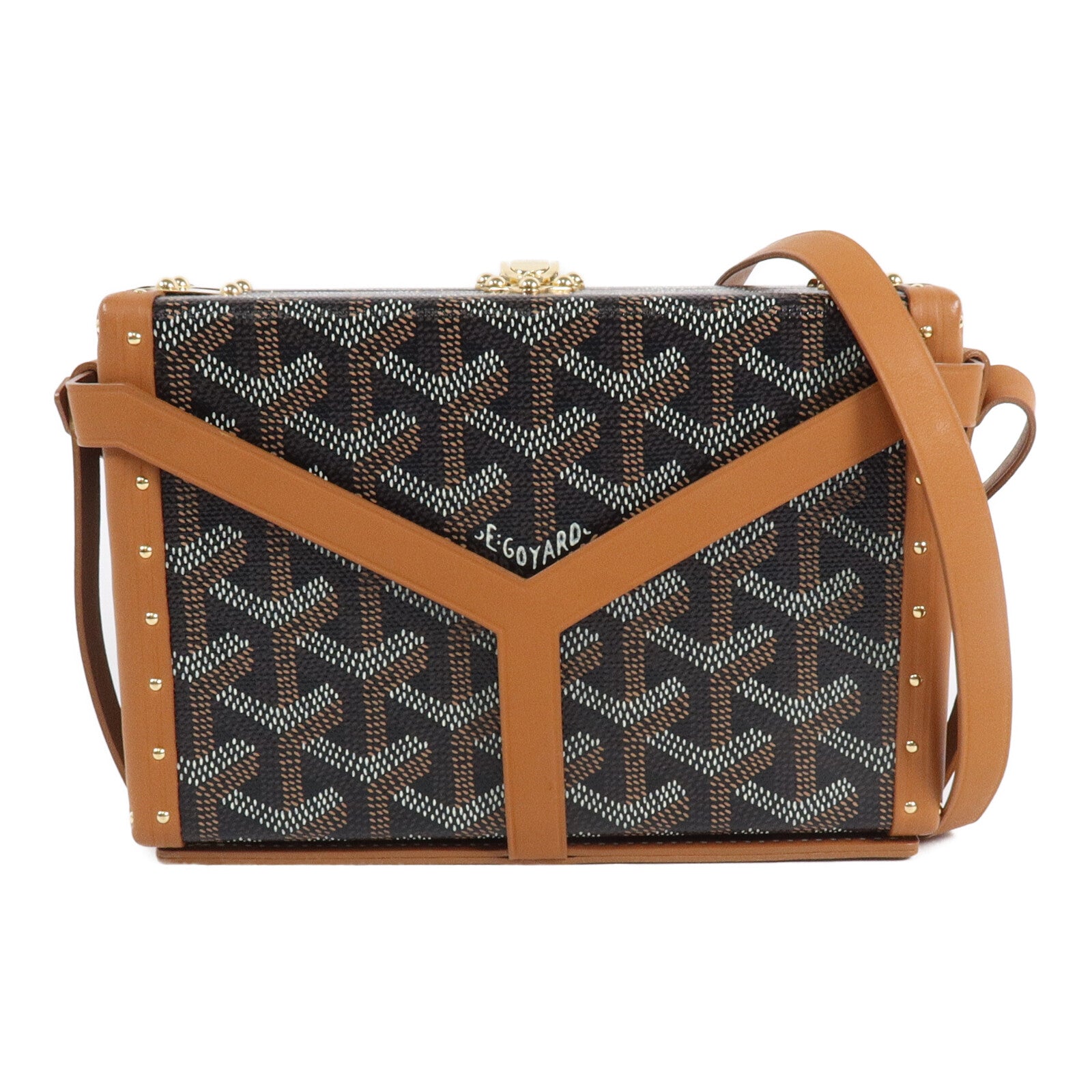 GOYARD 牛皮皮革/塗層帆布Minaudiere肩背袋