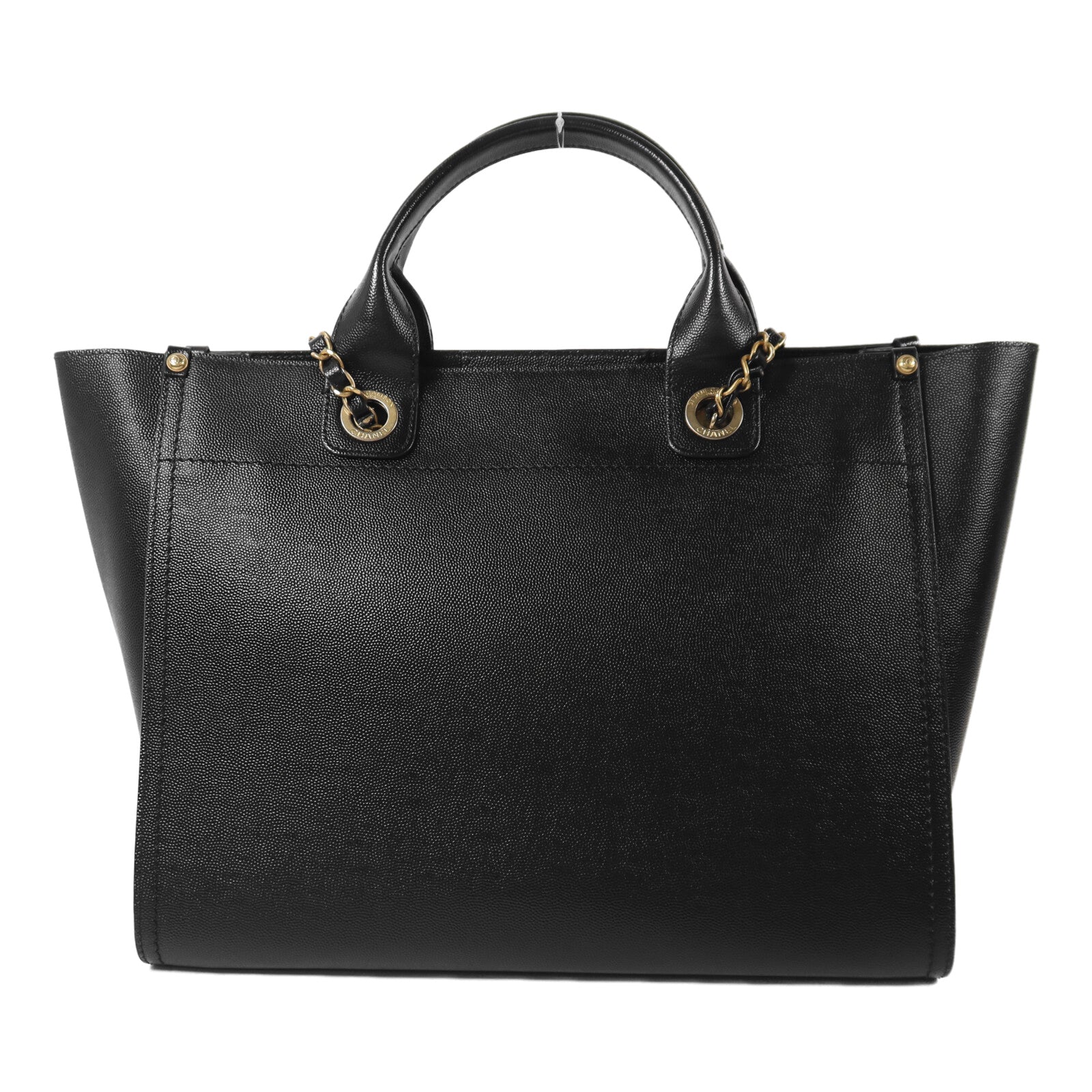 CHANEL 【激減優惠】牛皮皮革Deauville Tote金扣鏈帶手挽肩背兩用袋