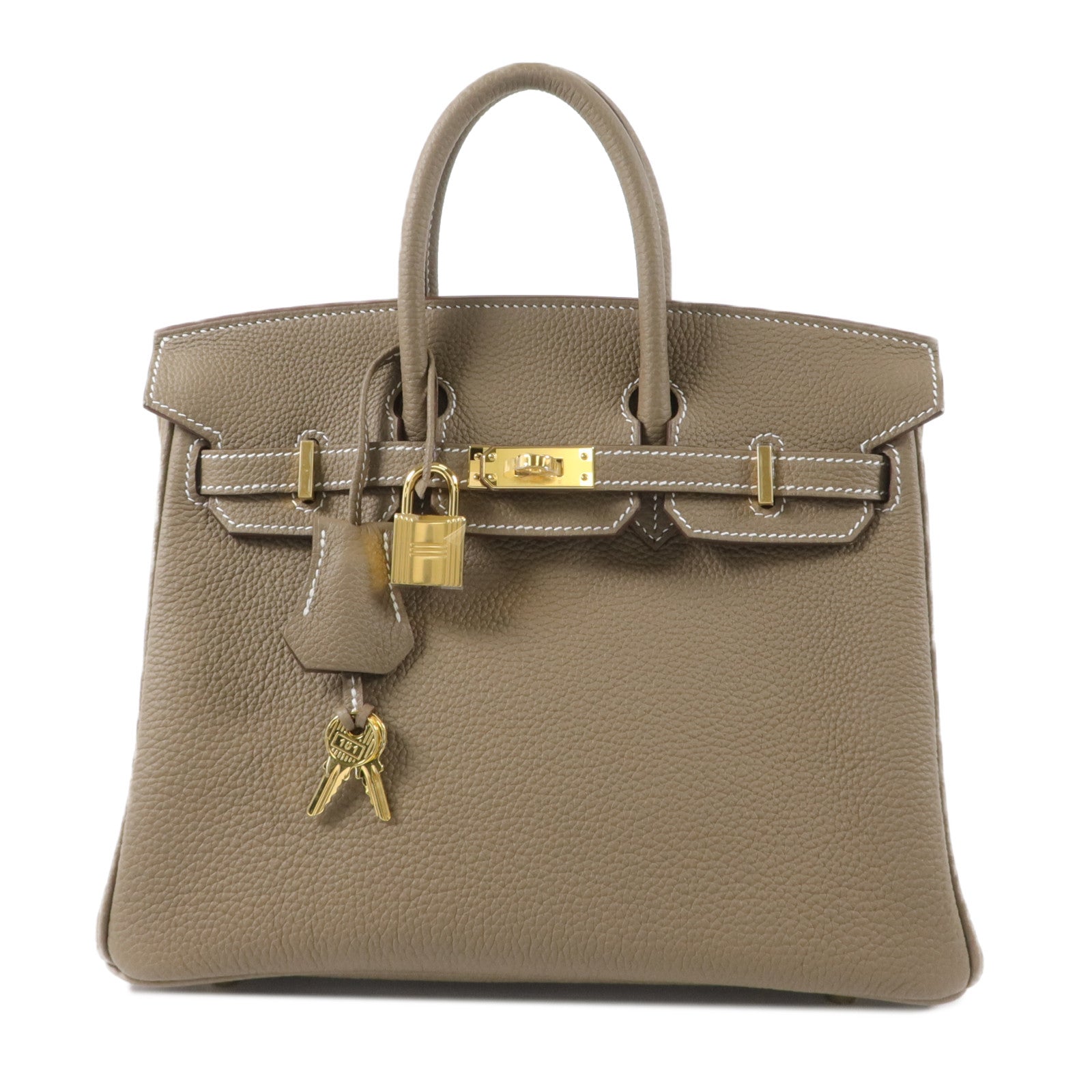 HERMES Togo皮革Birkin 25手挽袋Etoupe