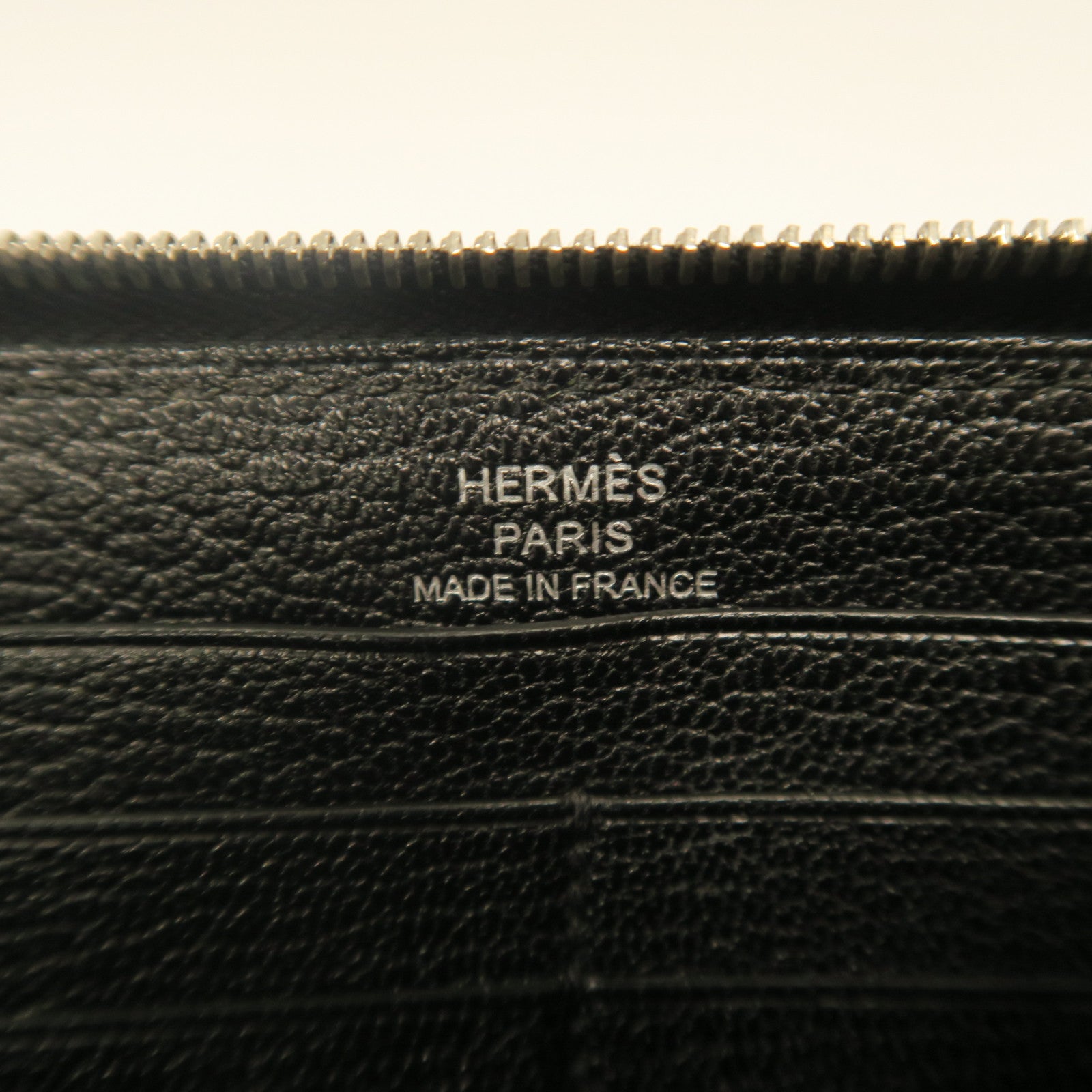 HERMES **【激減優惠】Chevre皮革Azap Long銀扣長錢包黑色