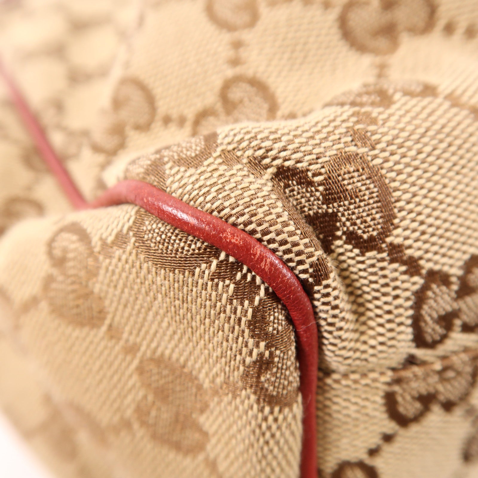 GUCCI 帆布Handbag/Shoulder Bag金扣手挽袋/肩背袋棕色/紅色