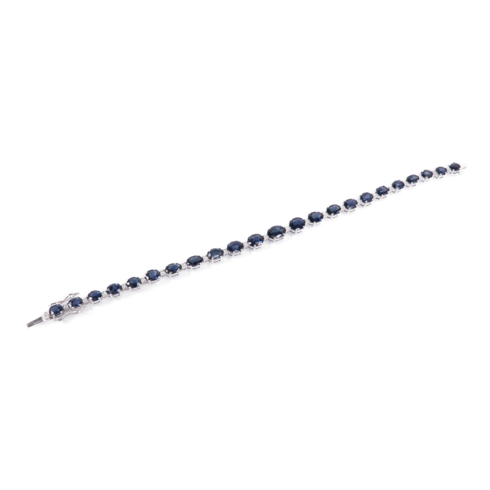 JEWELRY Sapphire Diamond Bracelet 18K White Gold