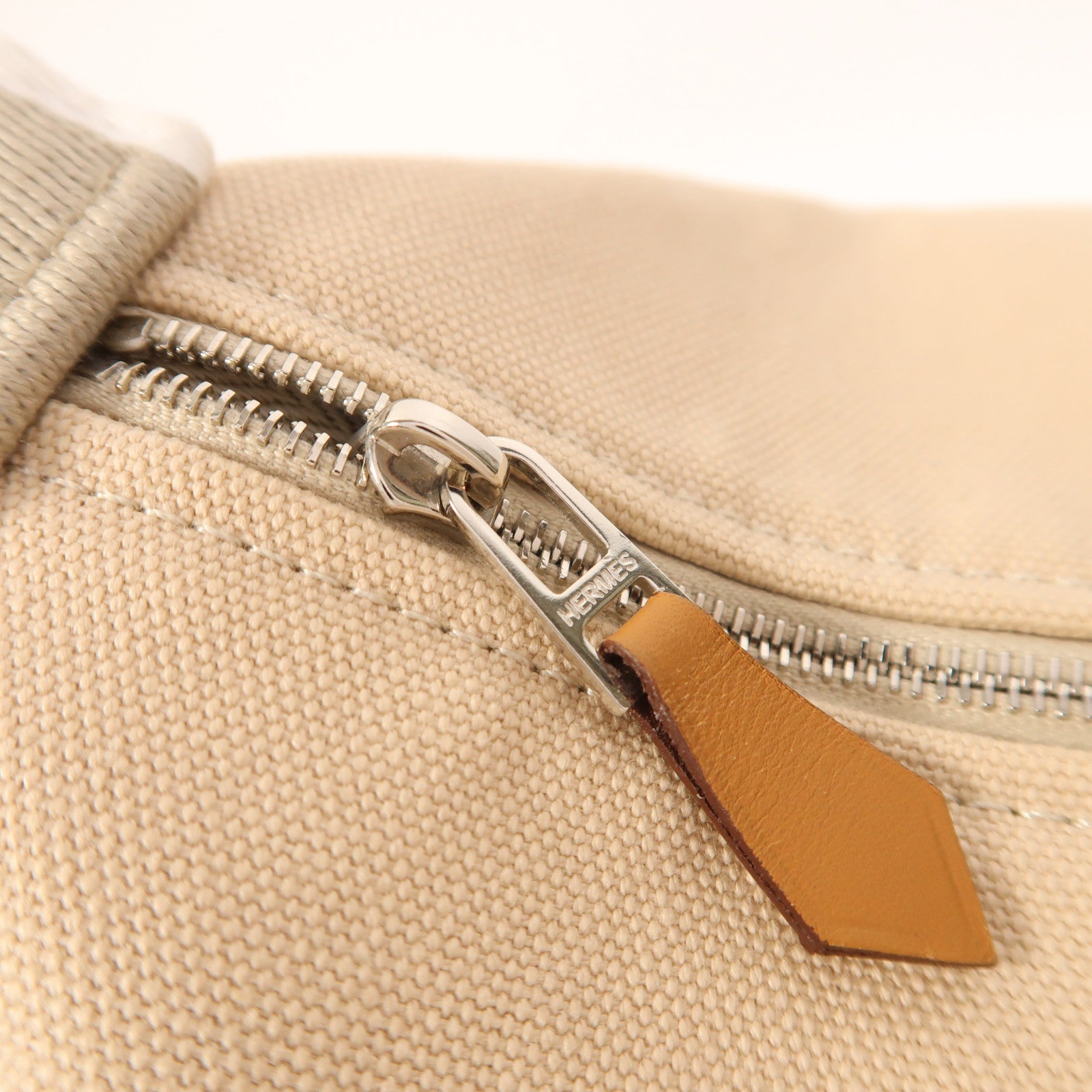 HERMES 帆布Bride A Brac GM銀扣手挽袋