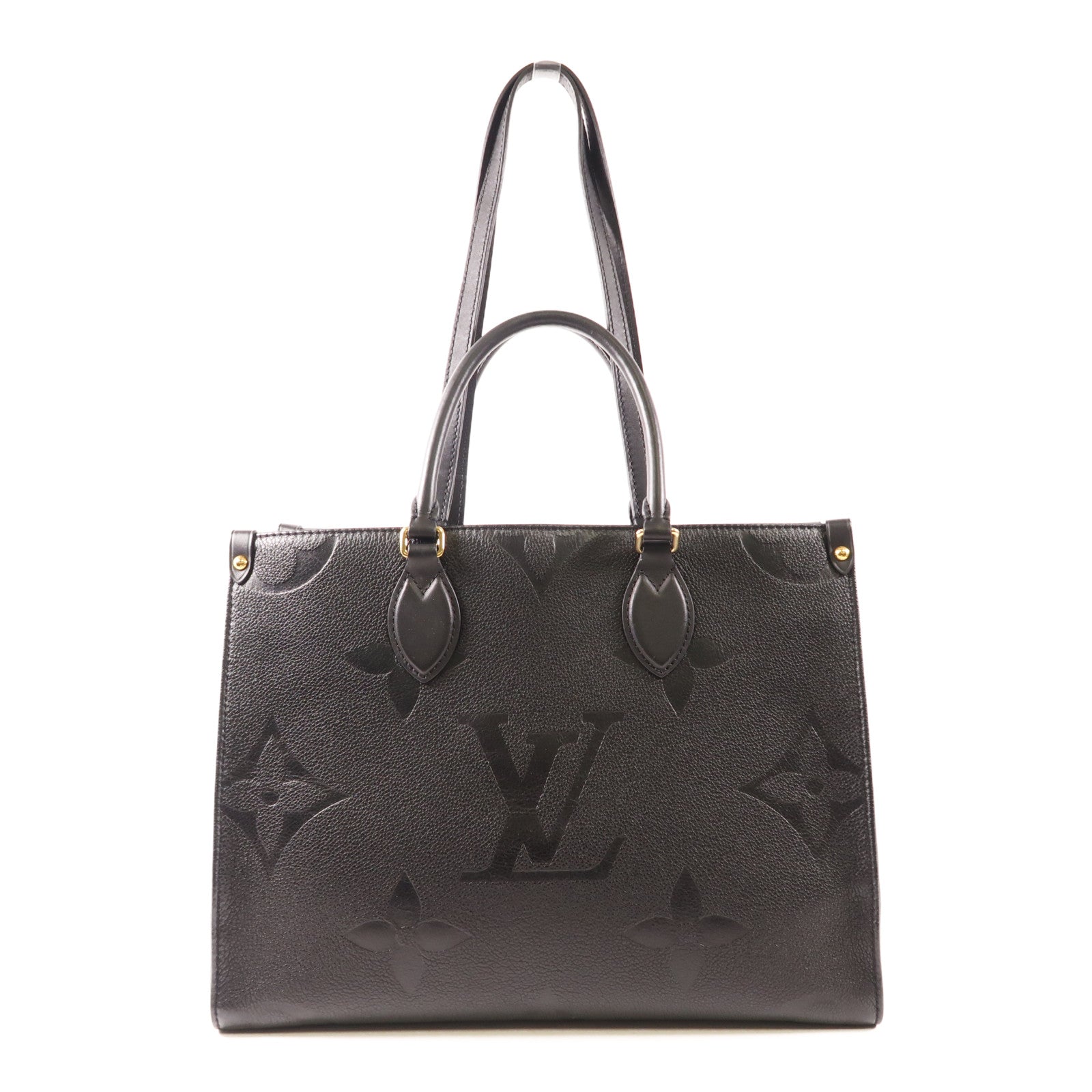 LOUIS VUITTON Monogram Empreinte On The Go MM金扣手挽肩背兩用袋