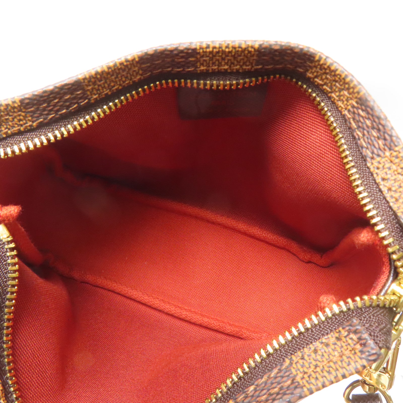 LOUIS VUITTON Damier Ebene Pochette Accessories金扣手挽袋啡色