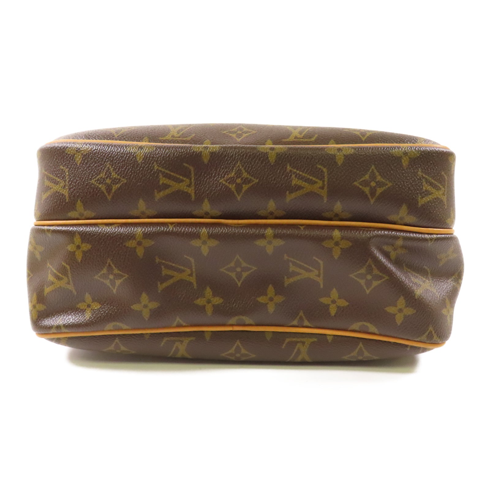 LOUIS VUITTON Monogram Reporter PM金扣肩背袋棕色