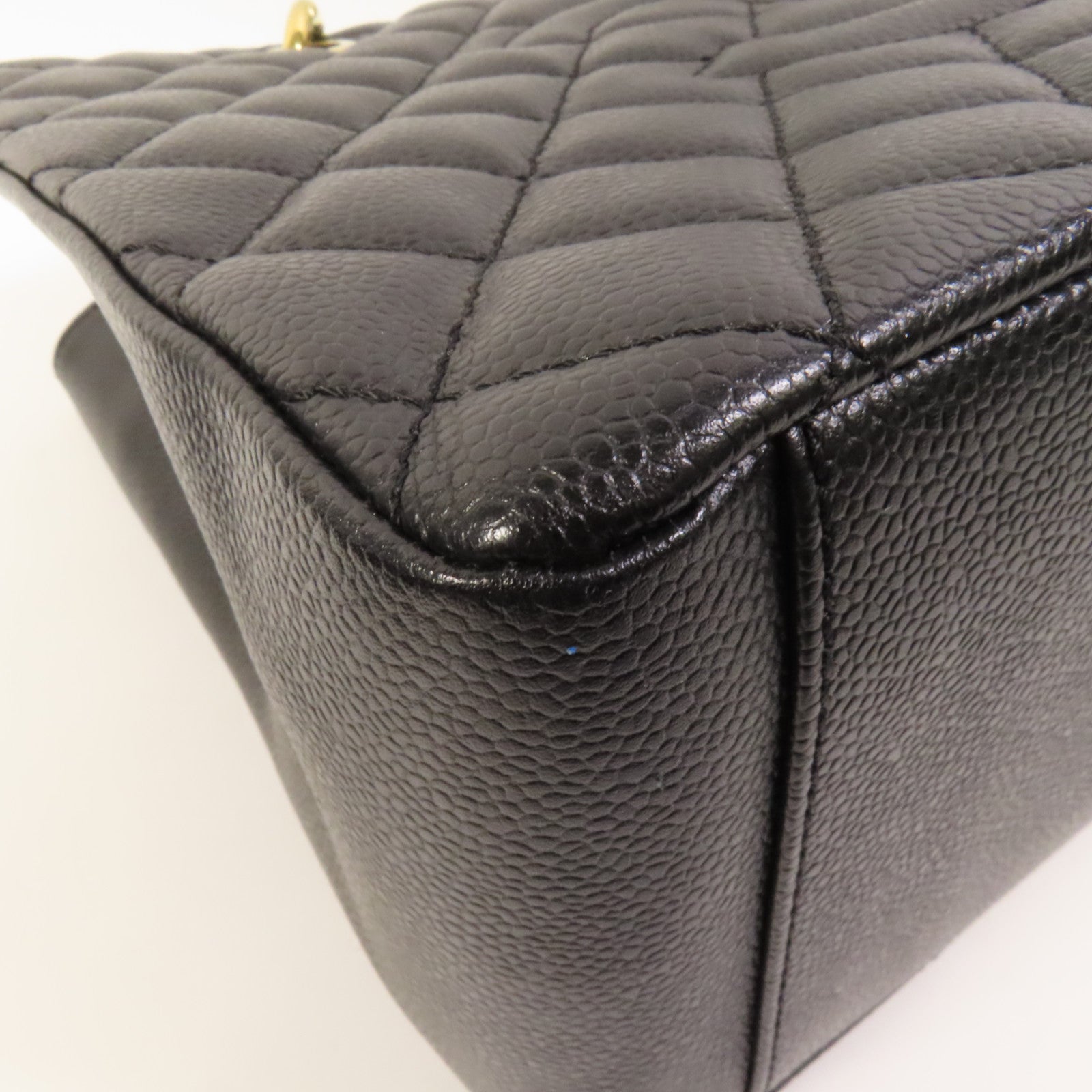 CHANEL 牛皮皮革GST Grand Shopping Tote Bag金扣鏈帶肩背袋