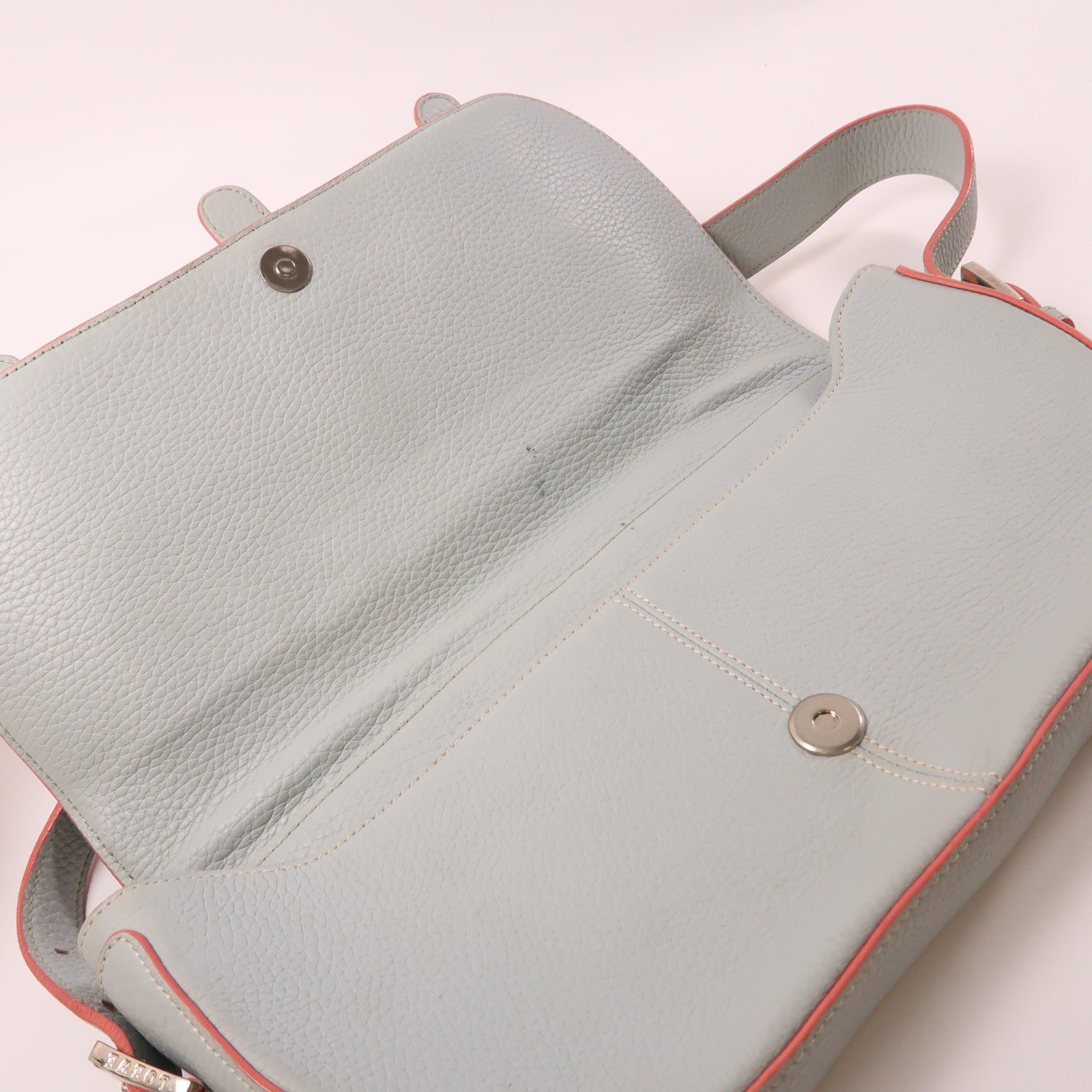 LOEWE SHW Shoulder Bag Calfskin Leather Light Blue