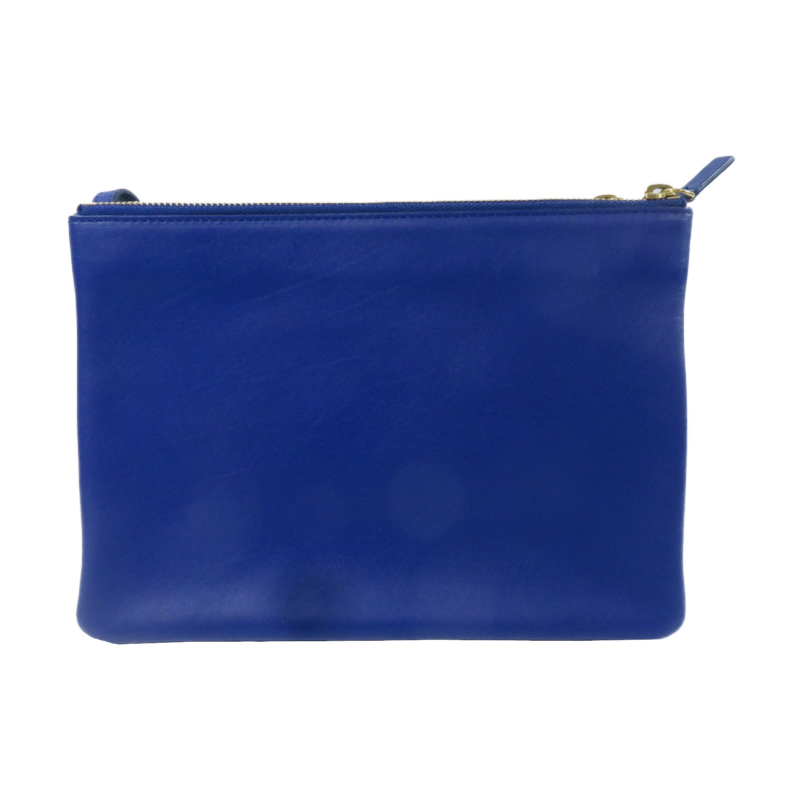 CELINE 【激減優惠】牛皮皮革Trio金扣肩背袋藍色