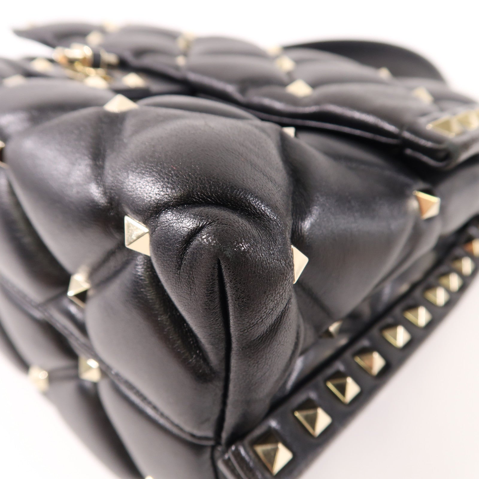 Valentino 牛皮皮革Rockstud Top Handle金扣手挽肩背兩用袋