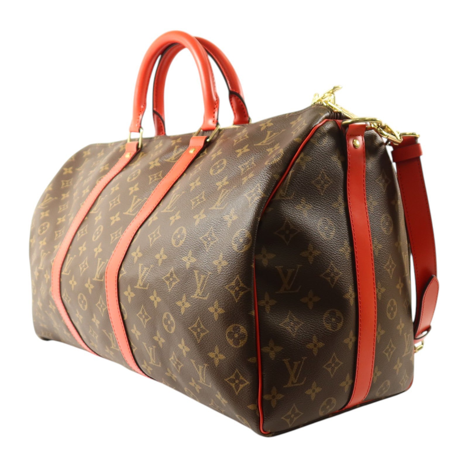 LOUIS VUITTON Monogram Keepall 50 Bandoulie金扣手挽肩背兩用袋