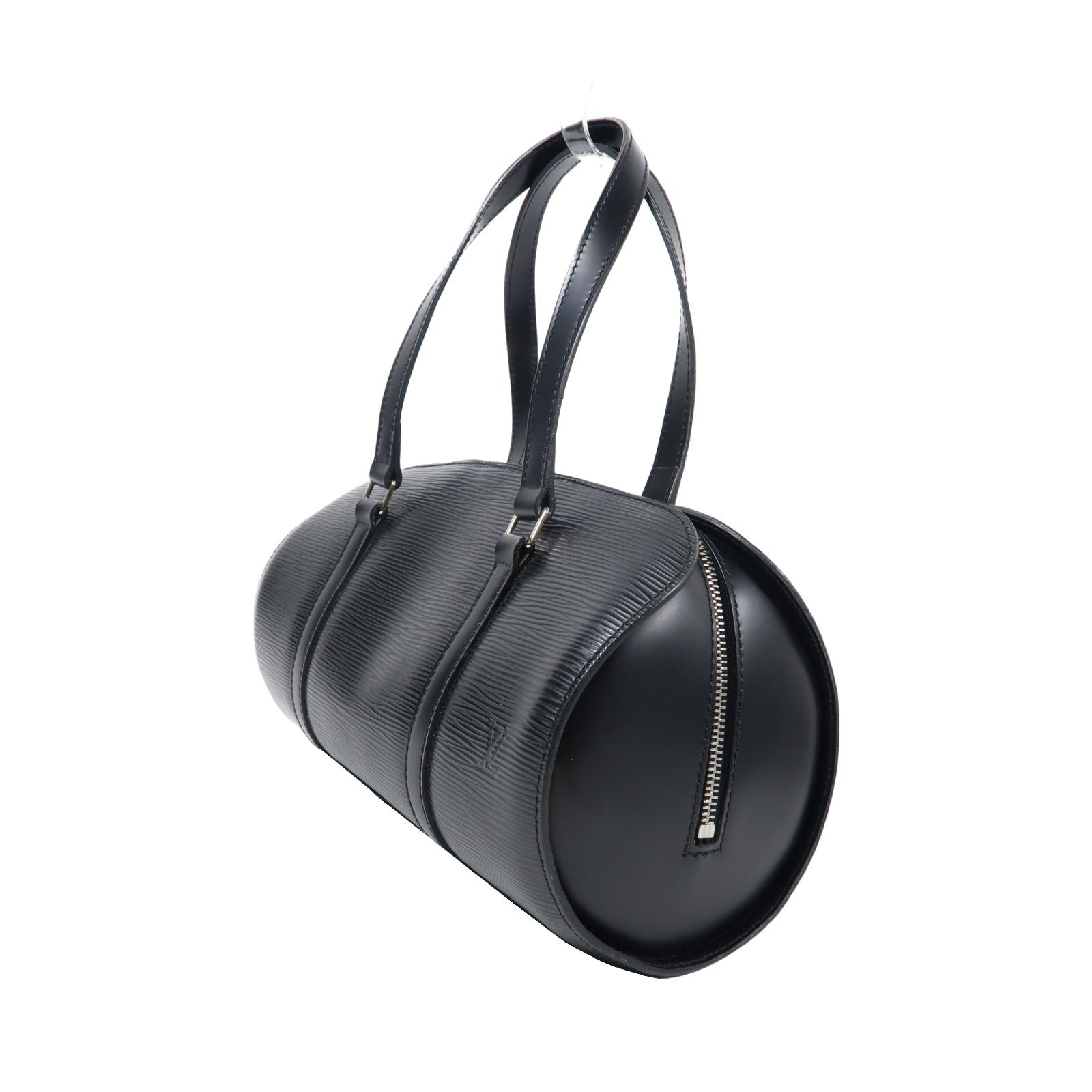 LOUIS VUITTON Epi Soufflot銀扣手挽袋黑色