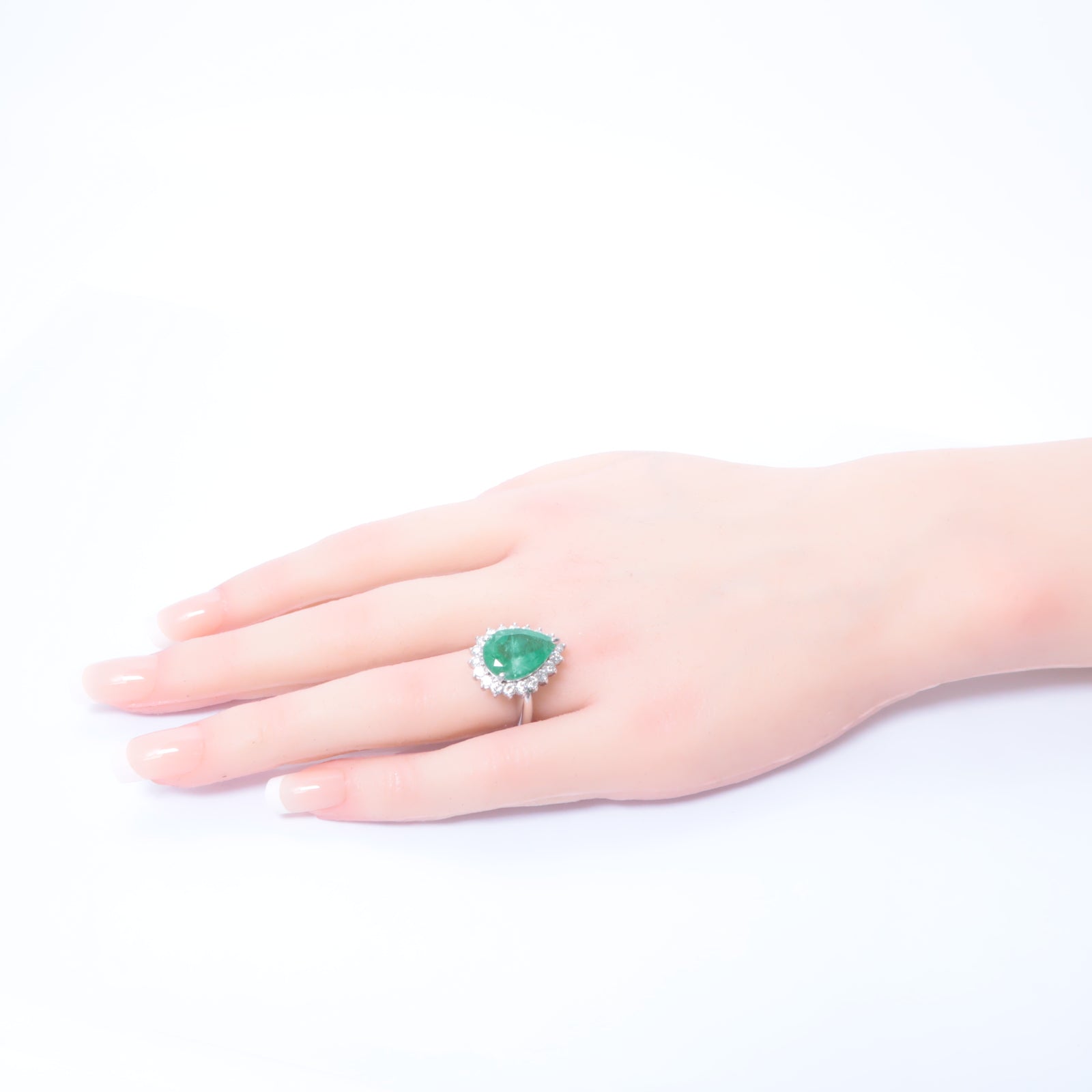 JEWELRY 【激減優惠】PT900鉑金Emerald/Diamond Ring 5.419ct綠寶石/0.92ct鑽石戒指US#6