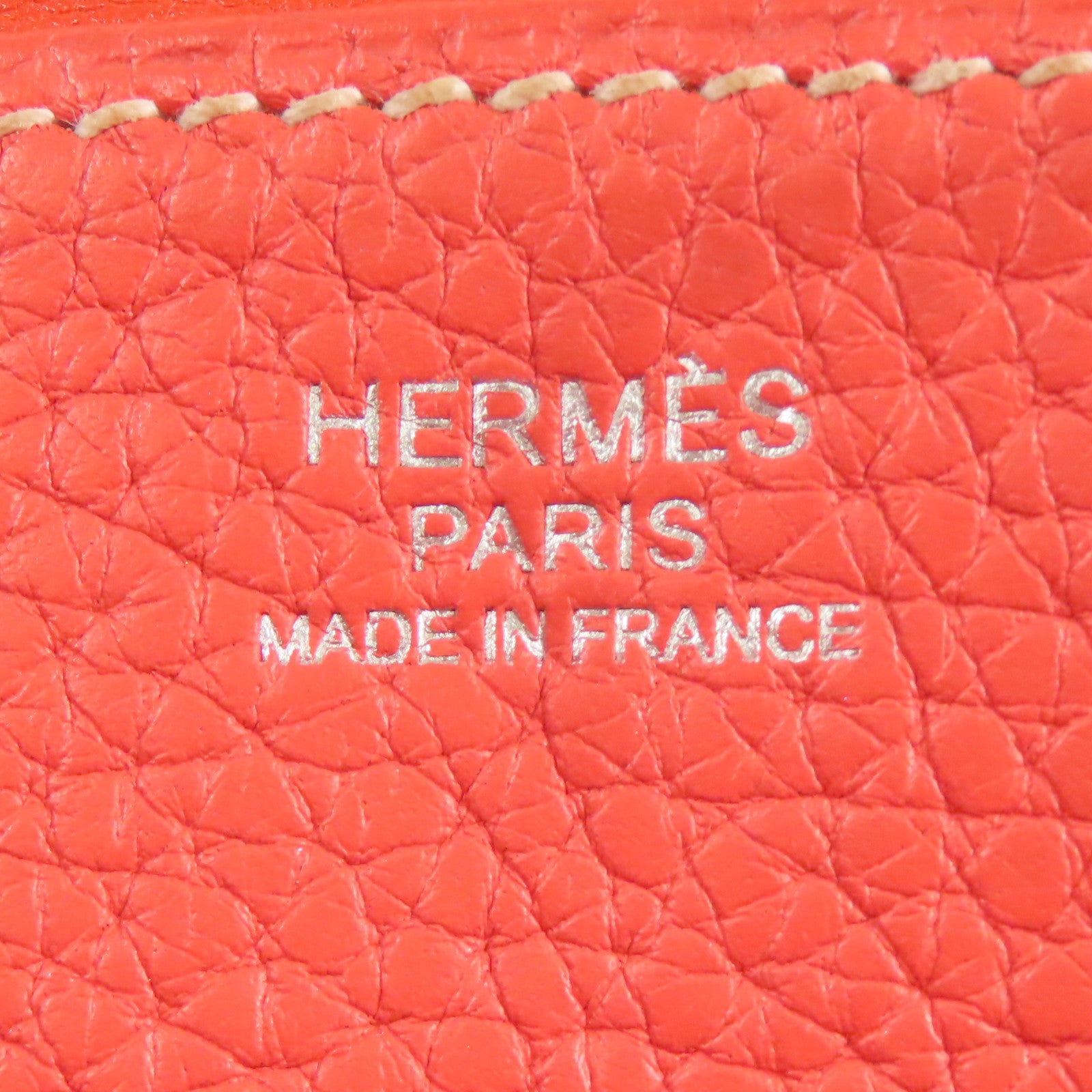 HERMES Clemence皮革Halzan 31銀扣手挽肩背兩用袋Rose Jaipur