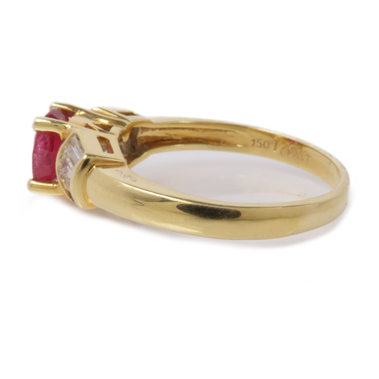 JEWELRY 18K黃金Ruby Diamond Ring紅寶石鑽石戒指US#6.25