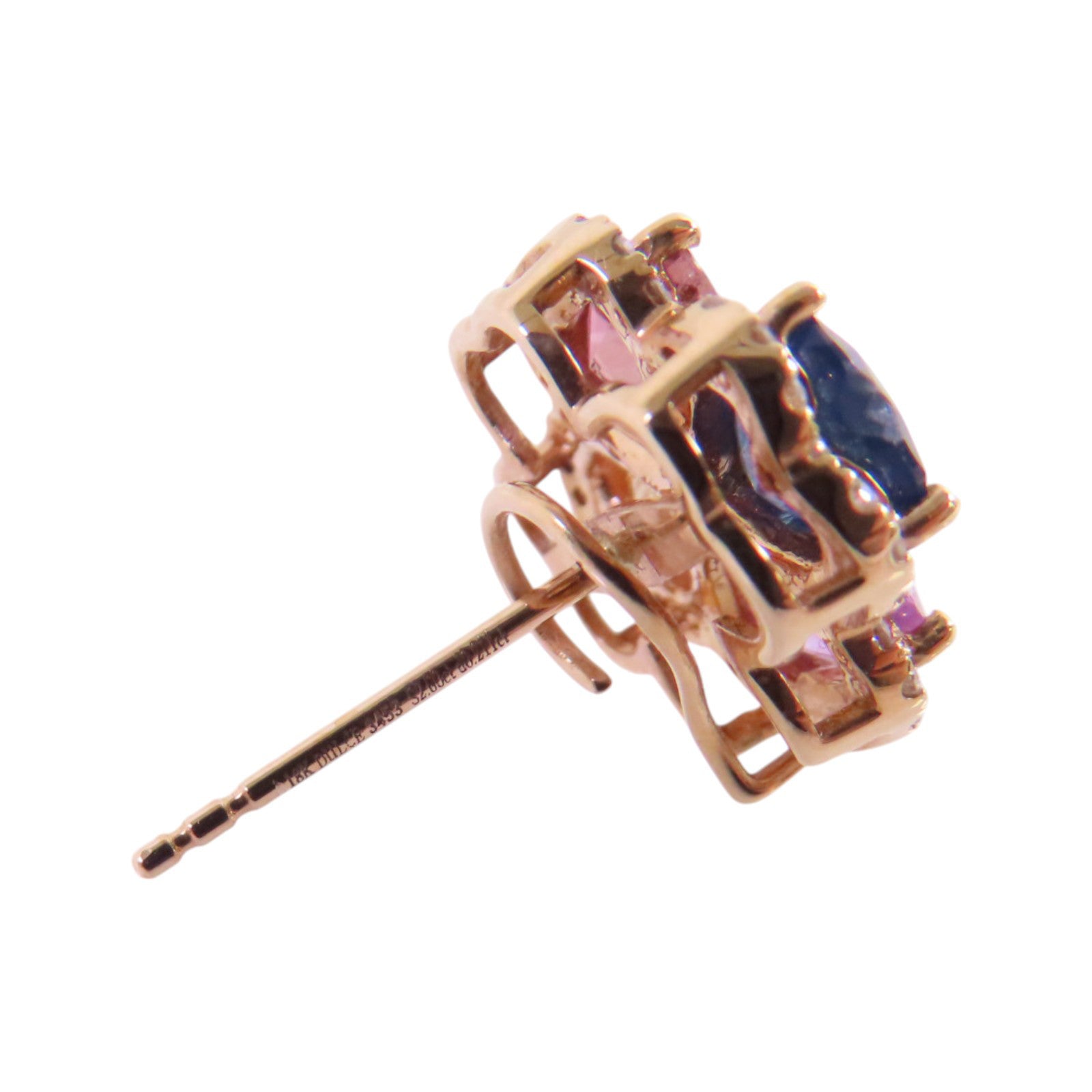 JEWELRY 18K玫瑰金/彩色藍寶石/鑽石Multi Sapphire Diamond Earrings耳環