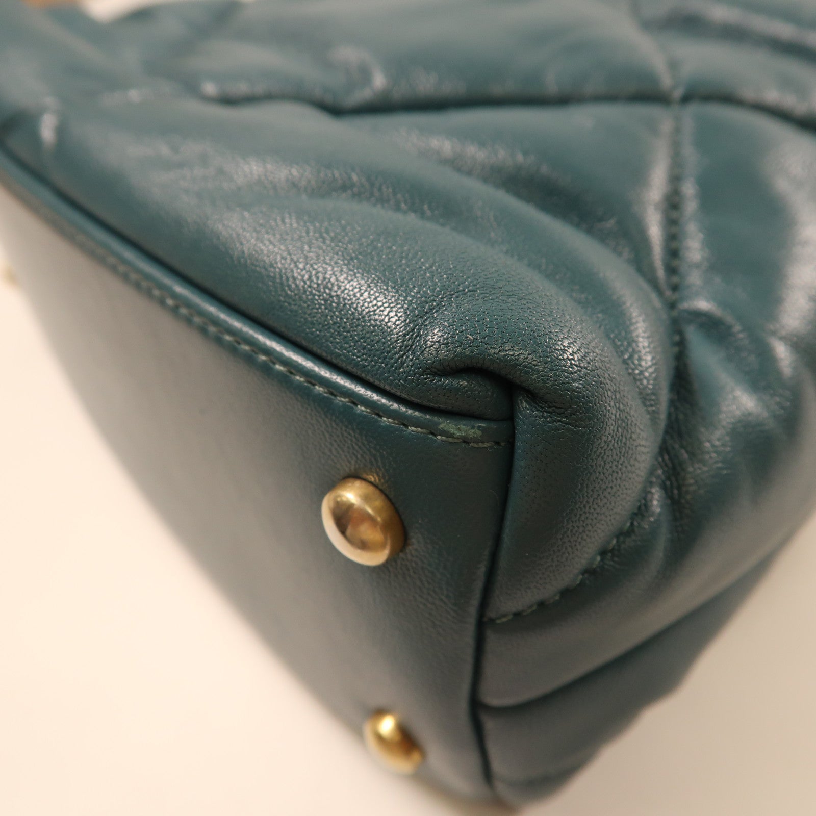 CHANEL 羊皮皮革Shoulder Bag金扣鏈帶肩背袋藍色