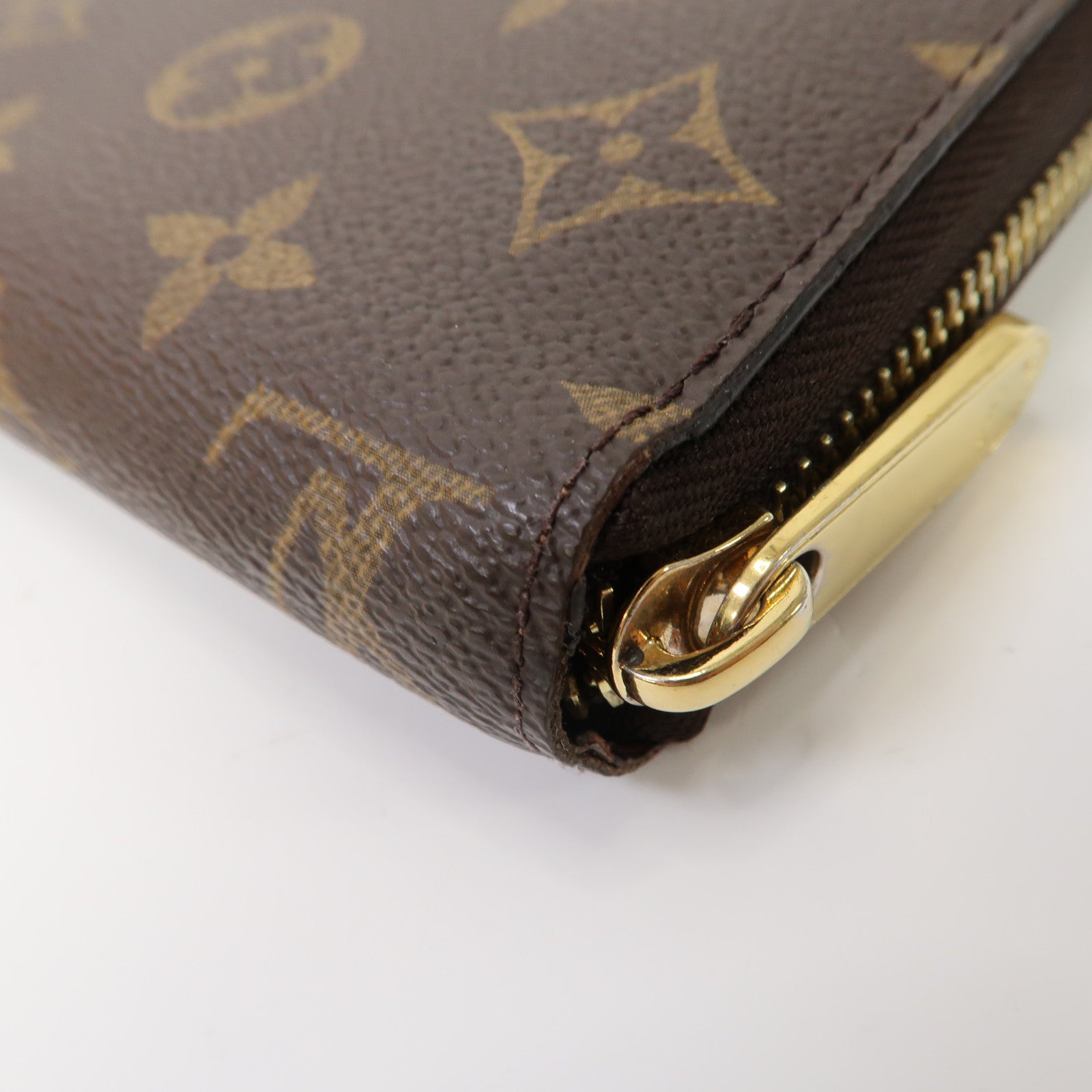 LOUIS VUITTON Monogram Zippy Wallet金扣拉鍊長錢包啡色