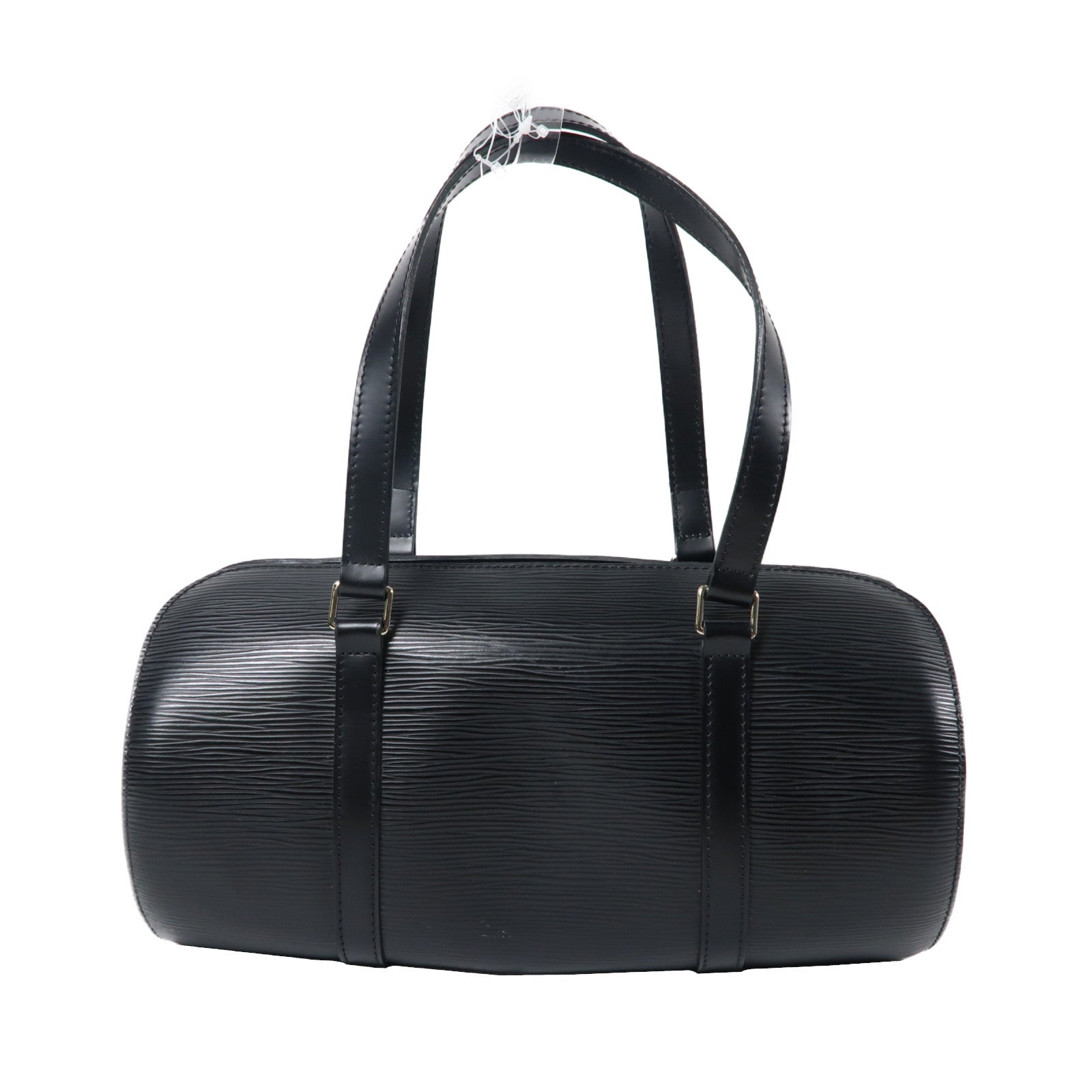 LOUIS VUITTON Epi Soufflot銀扣手挽袋黑色