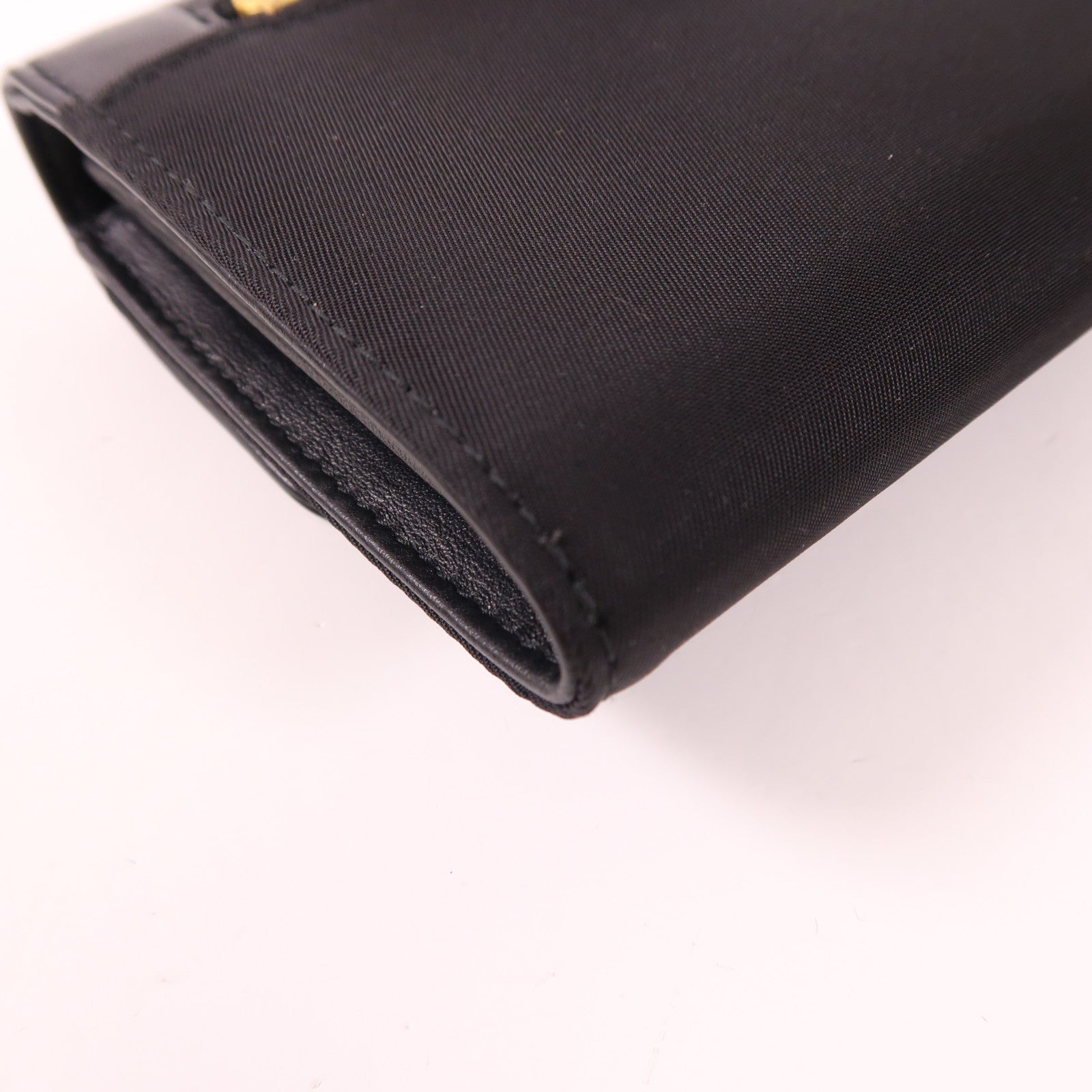 PRADA 尼龍/皮革Wallet金扣錢包