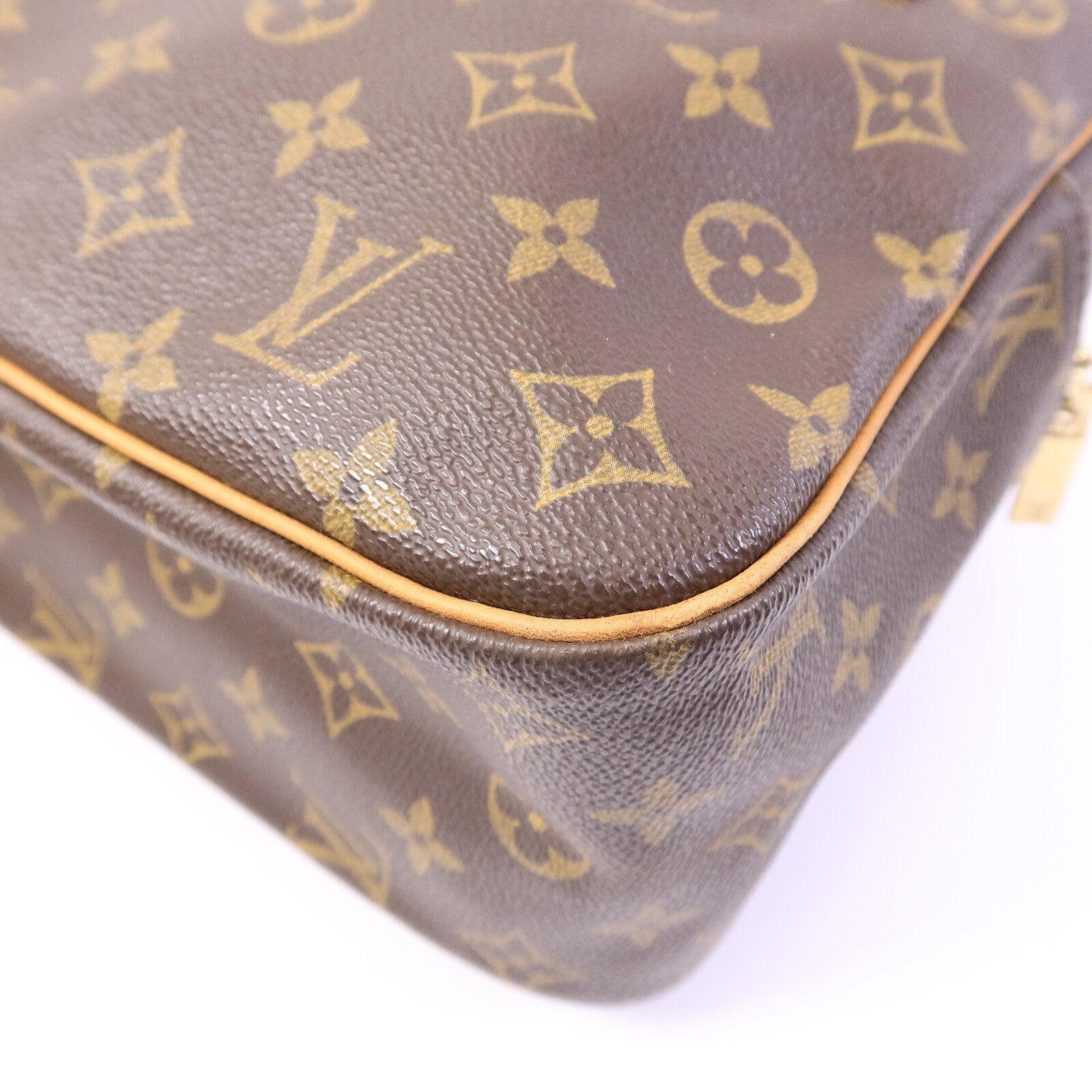 LOUIS VUITTON Monogram Cite GM金扣肩背袋棕色