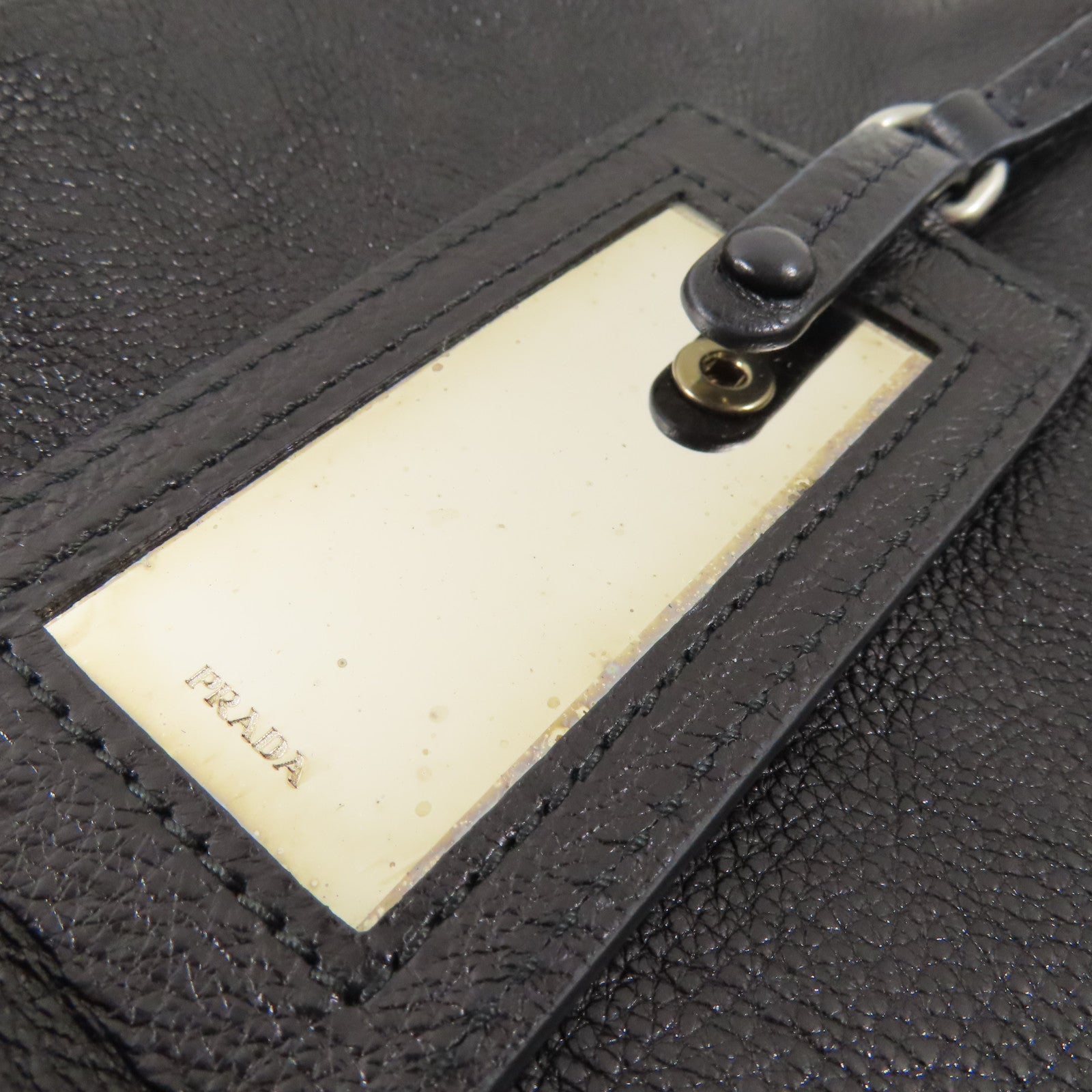 PRADA Glace Calf牛皮皮革/麂皮皮革Tote Bag銀扣肩背袋
