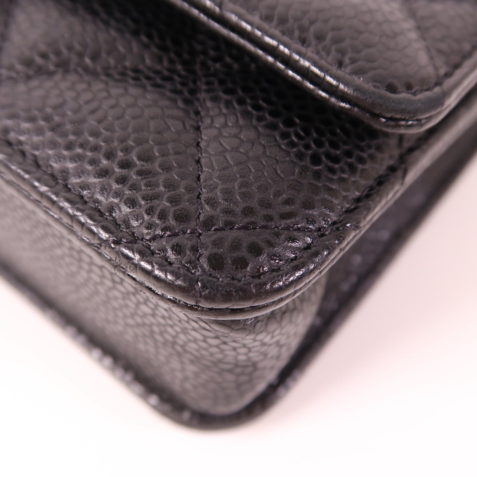 CHANEL 牛皮皮革Classic WOC金扣鏈帶肩背袋