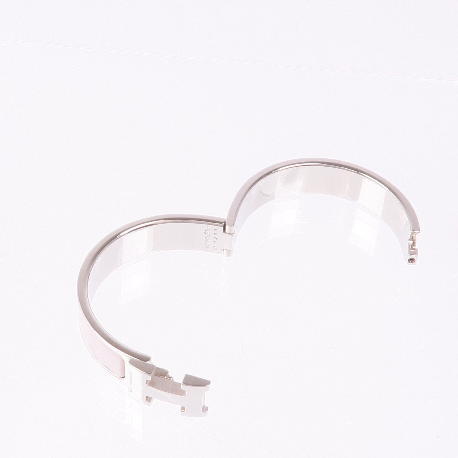 HERMES 金屬/琺瑯Clic H手鐲Rose Sakura