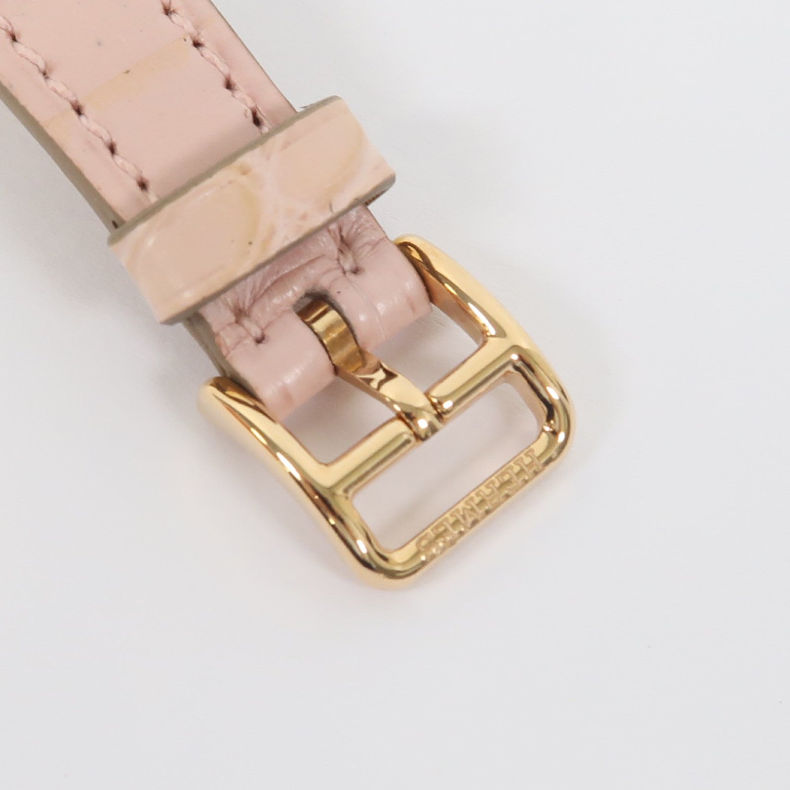 HERMES Heure H Mini Model 21mm不鏽鋼/皮革帶手錶石英機芯粉紅色